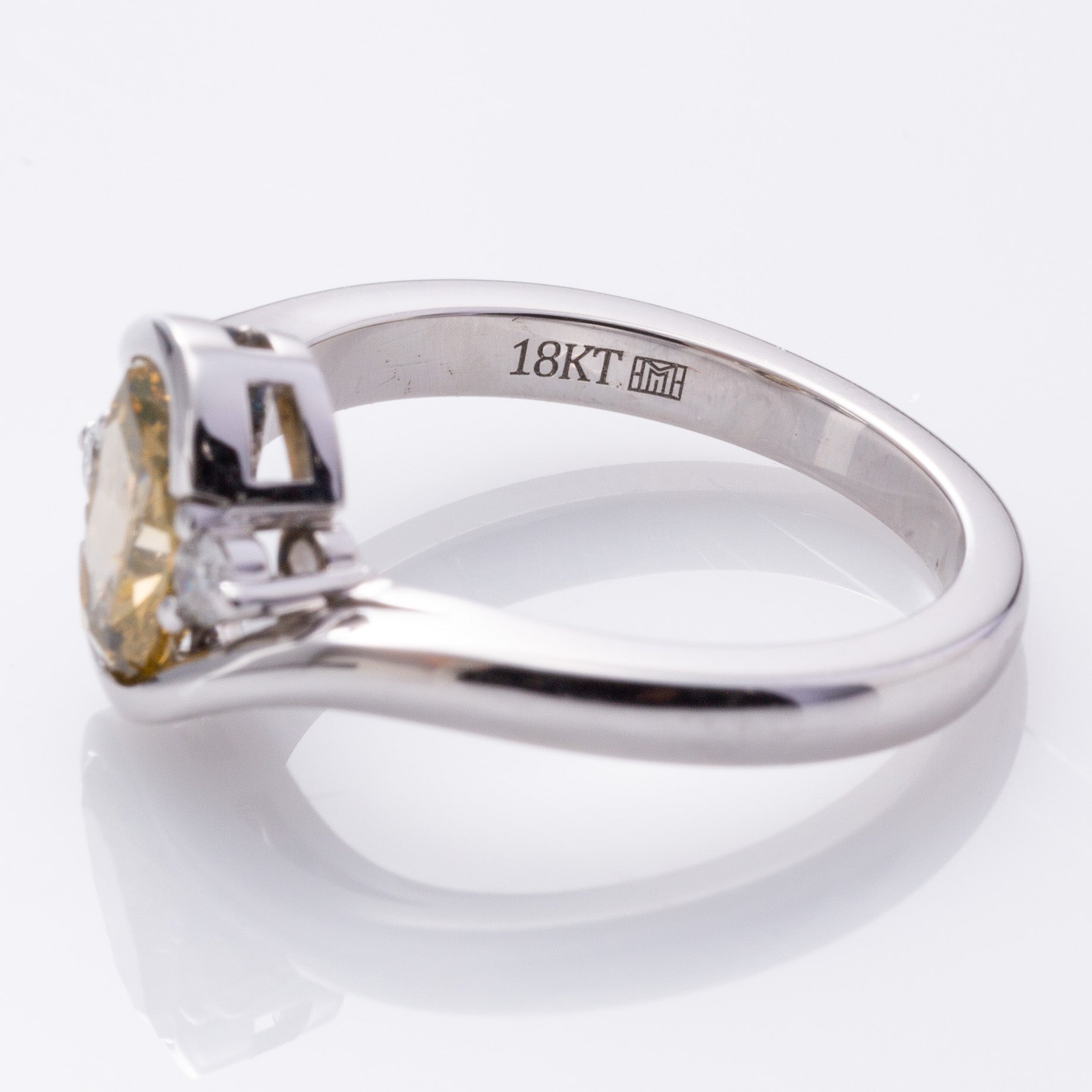 18K White Gold Trio Diamond Cocktail Ring | 0.82ct, 0.1ctw | SZ 6.5 |