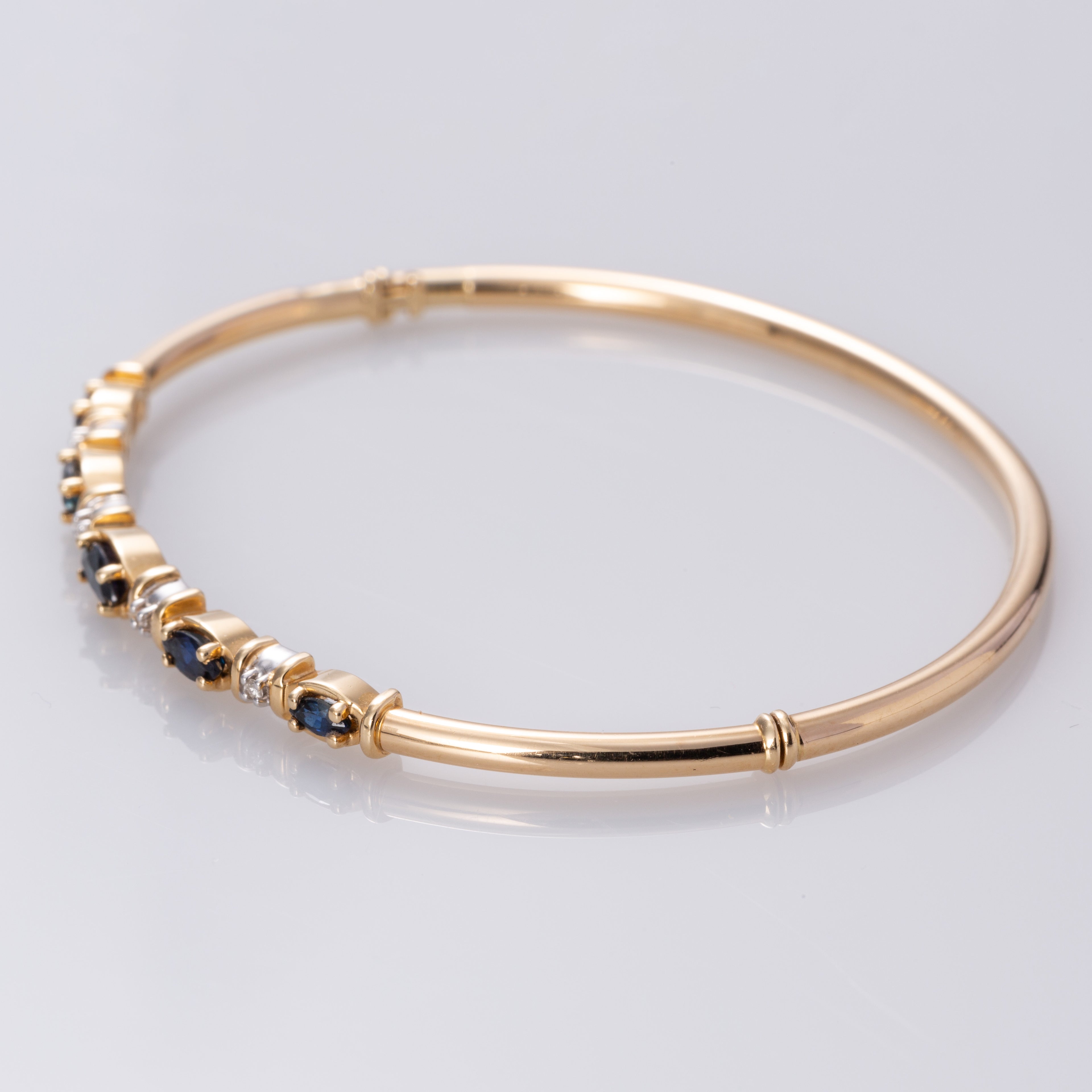 14K Yellow Gold Sapphire and Diamond Bracelet | 0.92ctw, 0.04ctw | 6.5"