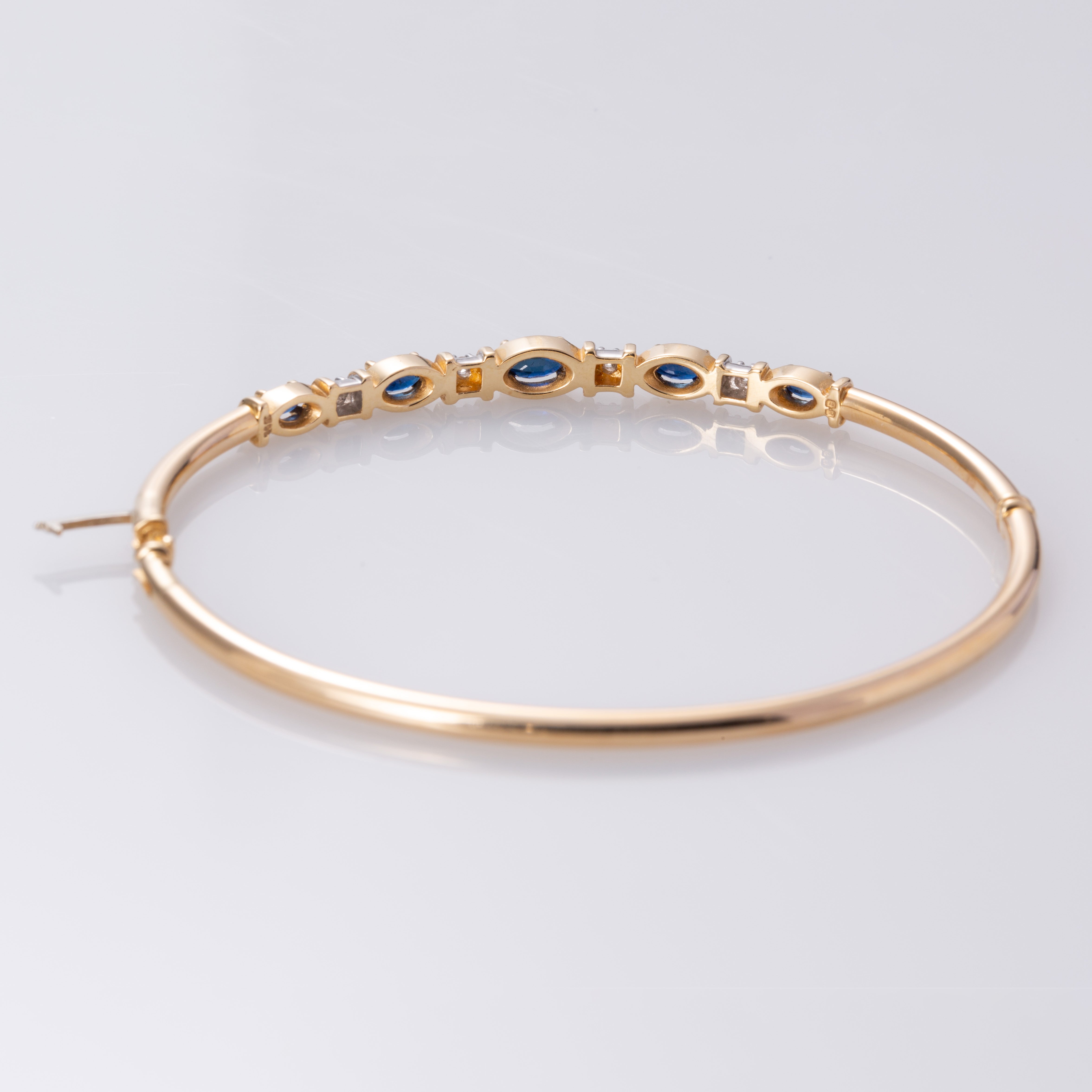 14K Yellow Gold Sapphire and Diamond Bracelet | 0.92ctw, 0.04ctw | 6.5"