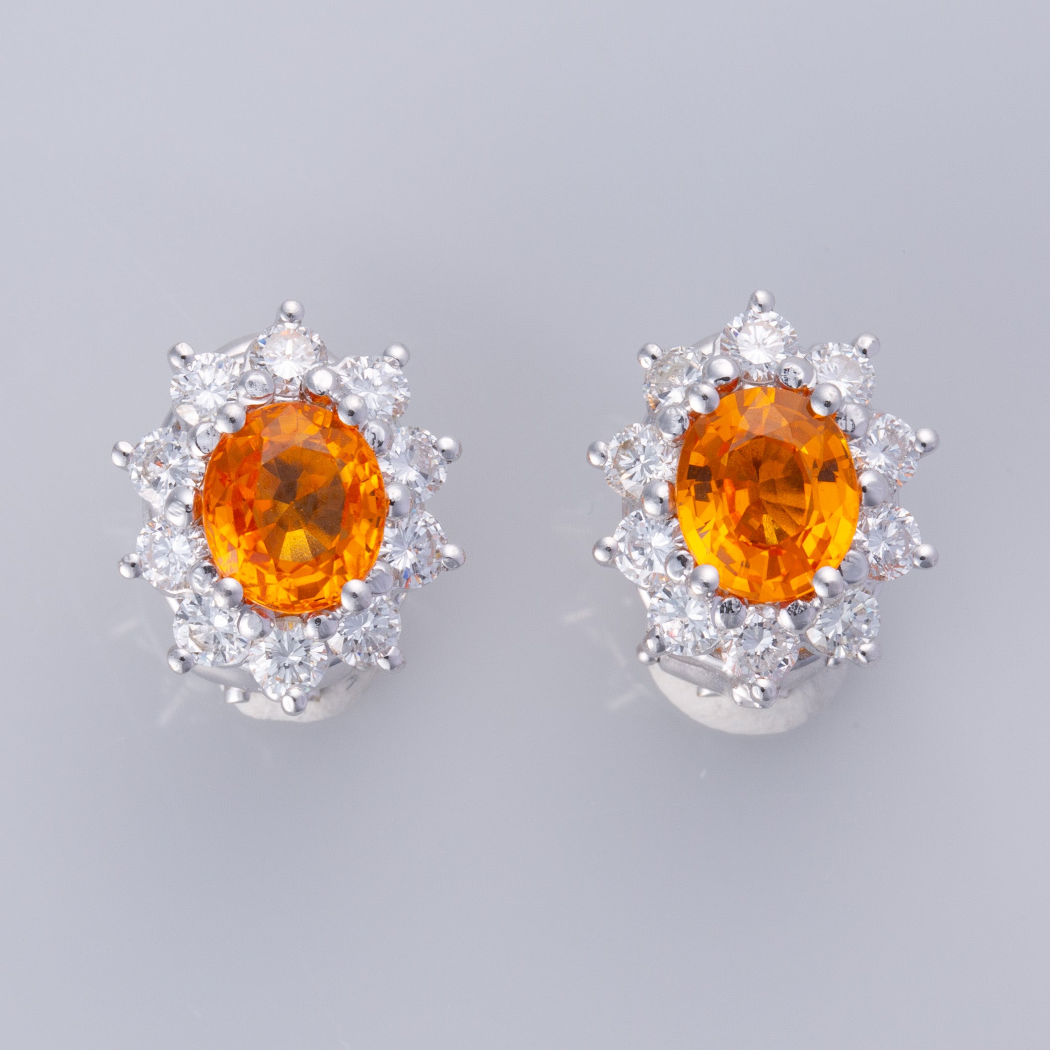18K White Gold Sapphire and Diamond Earring | 2.90ctw, 1.40ctw, 1.60ctw