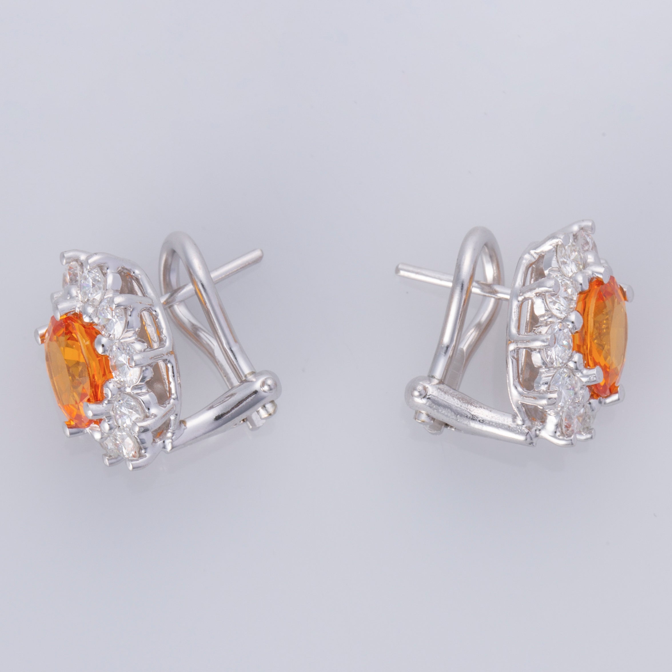 18K White Gold Sapphire and Diamond Earring | 2.90ctw, 1.40ctw, 1.60ctw