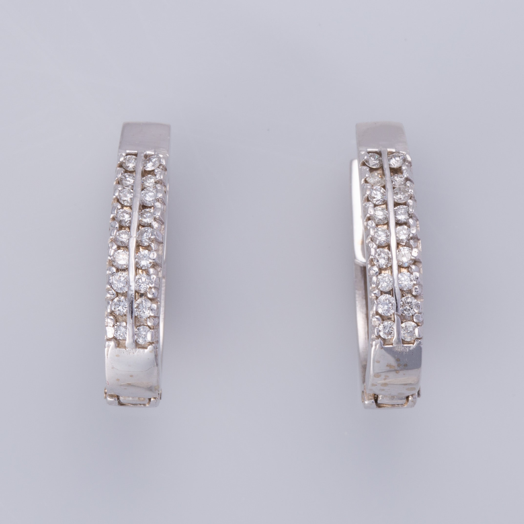 14K White Gold Diamond Huggie Earring | 0.55ctw