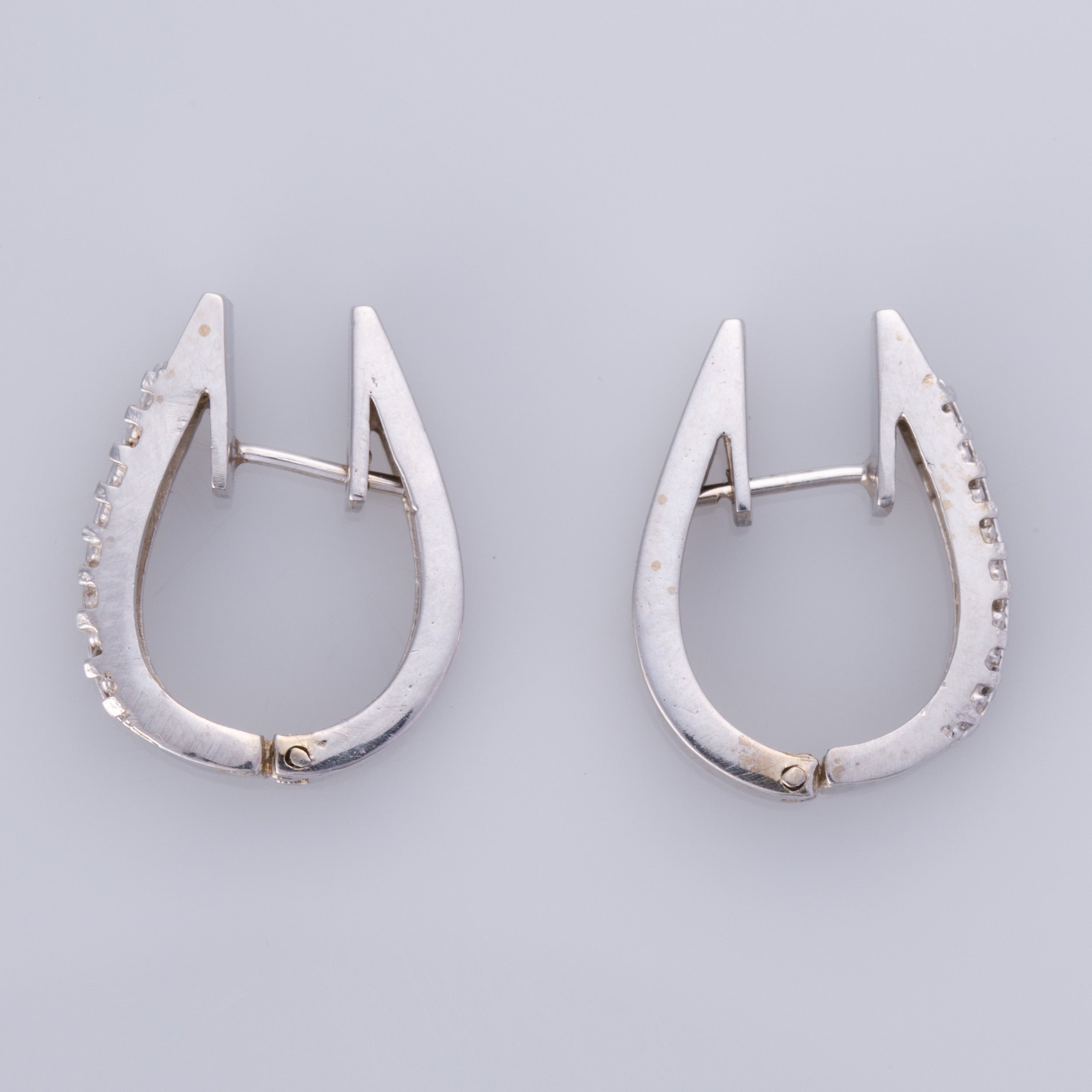 14K White Gold Diamond Huggie Earring | 0.55ctw