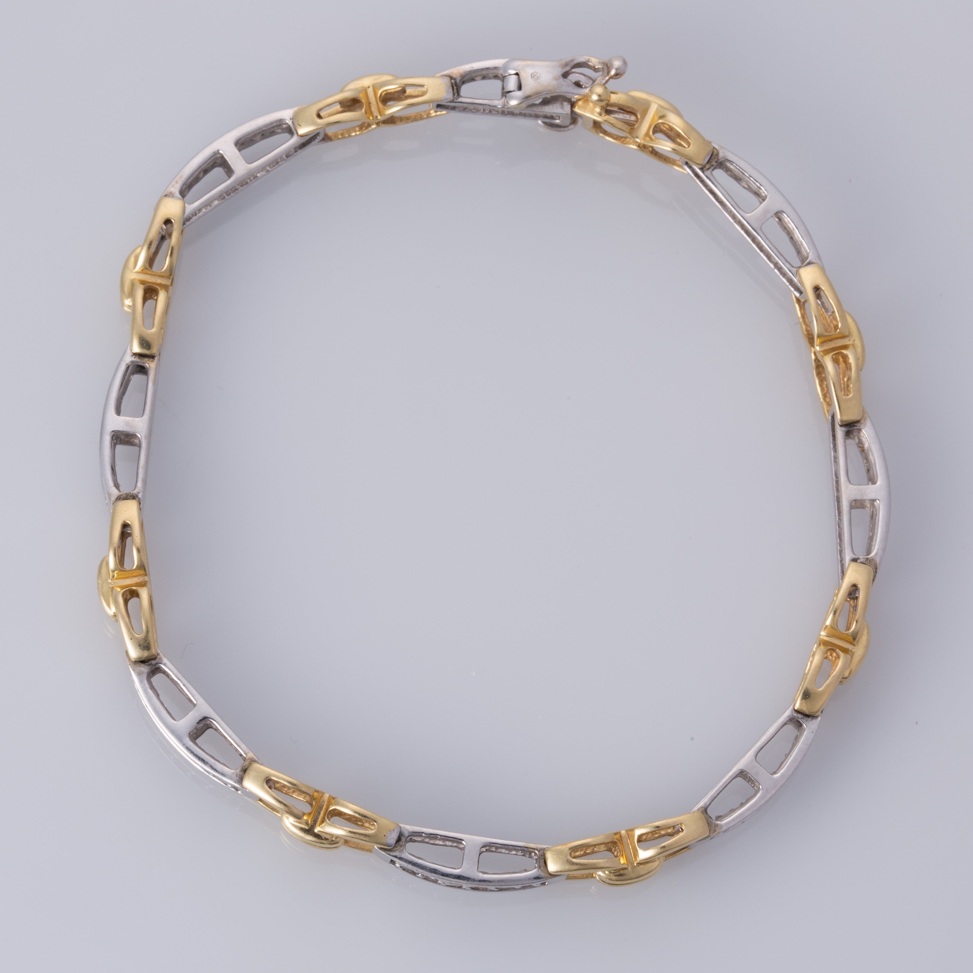 14K White and Yellow Gold Diamond Bracelet | 1.01ctw | 7.5"
