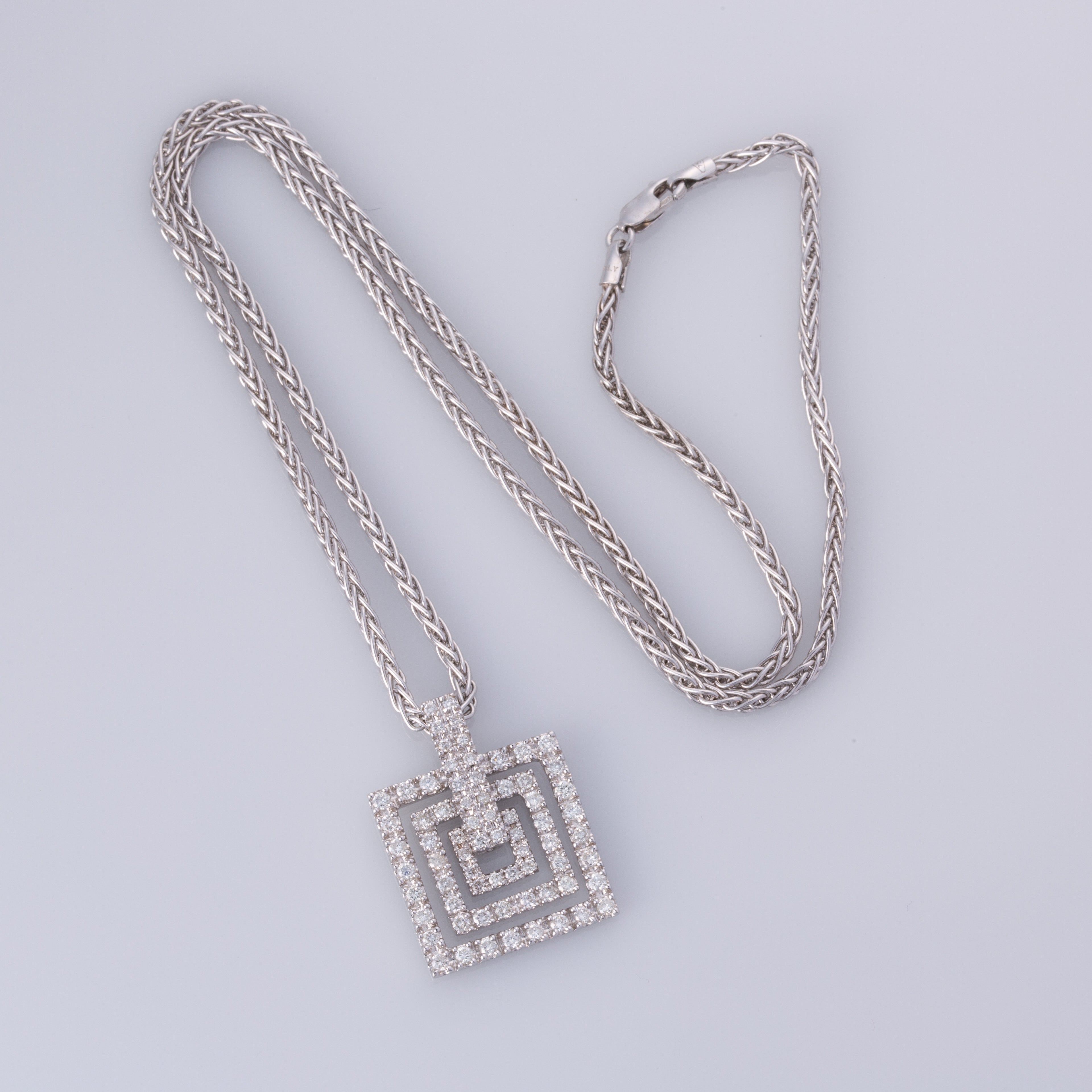 18K White Gold Diamond Necklace | 1.05ctw | 18"|