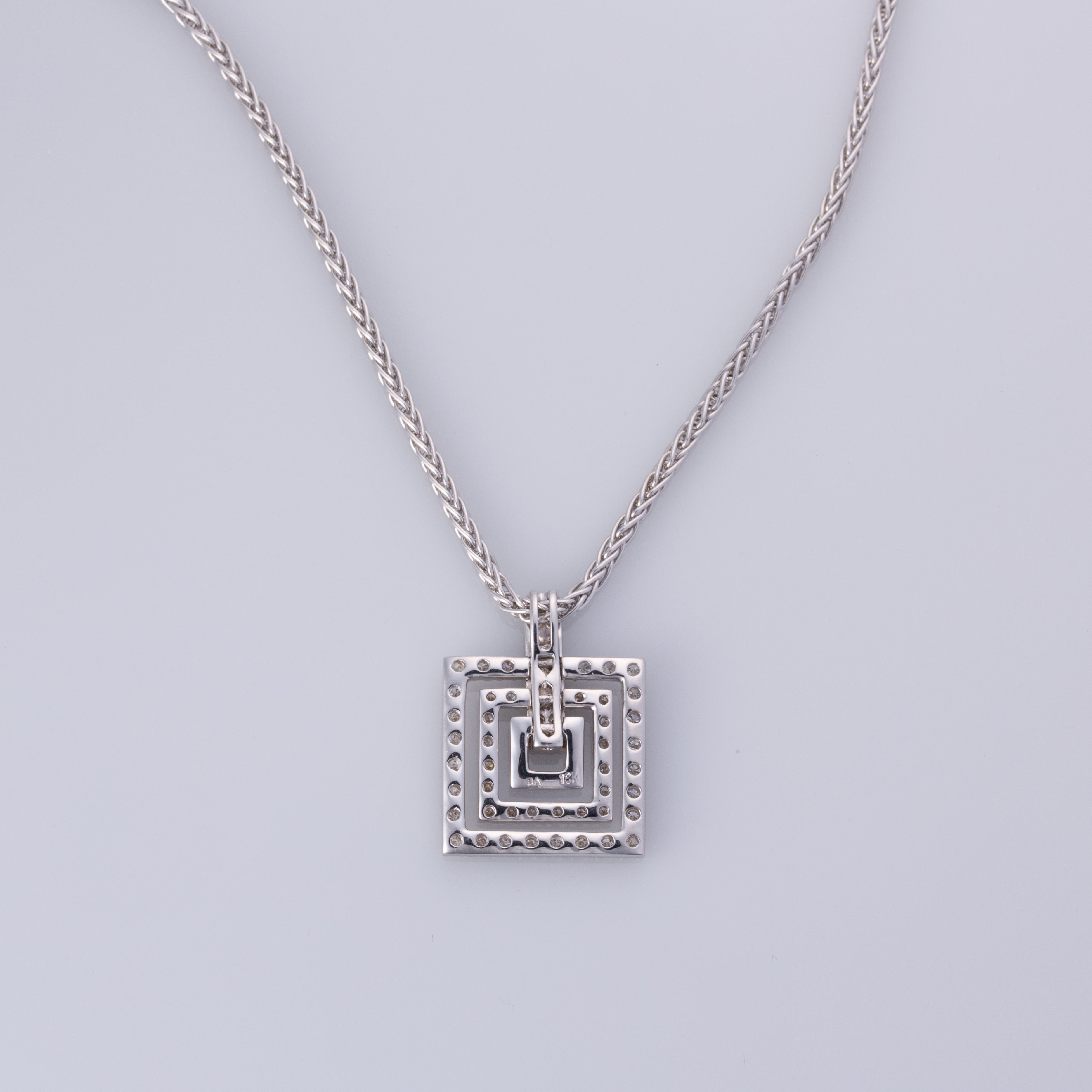 18K White Gold Diamond Necklace | 1.05ctw | 18"|