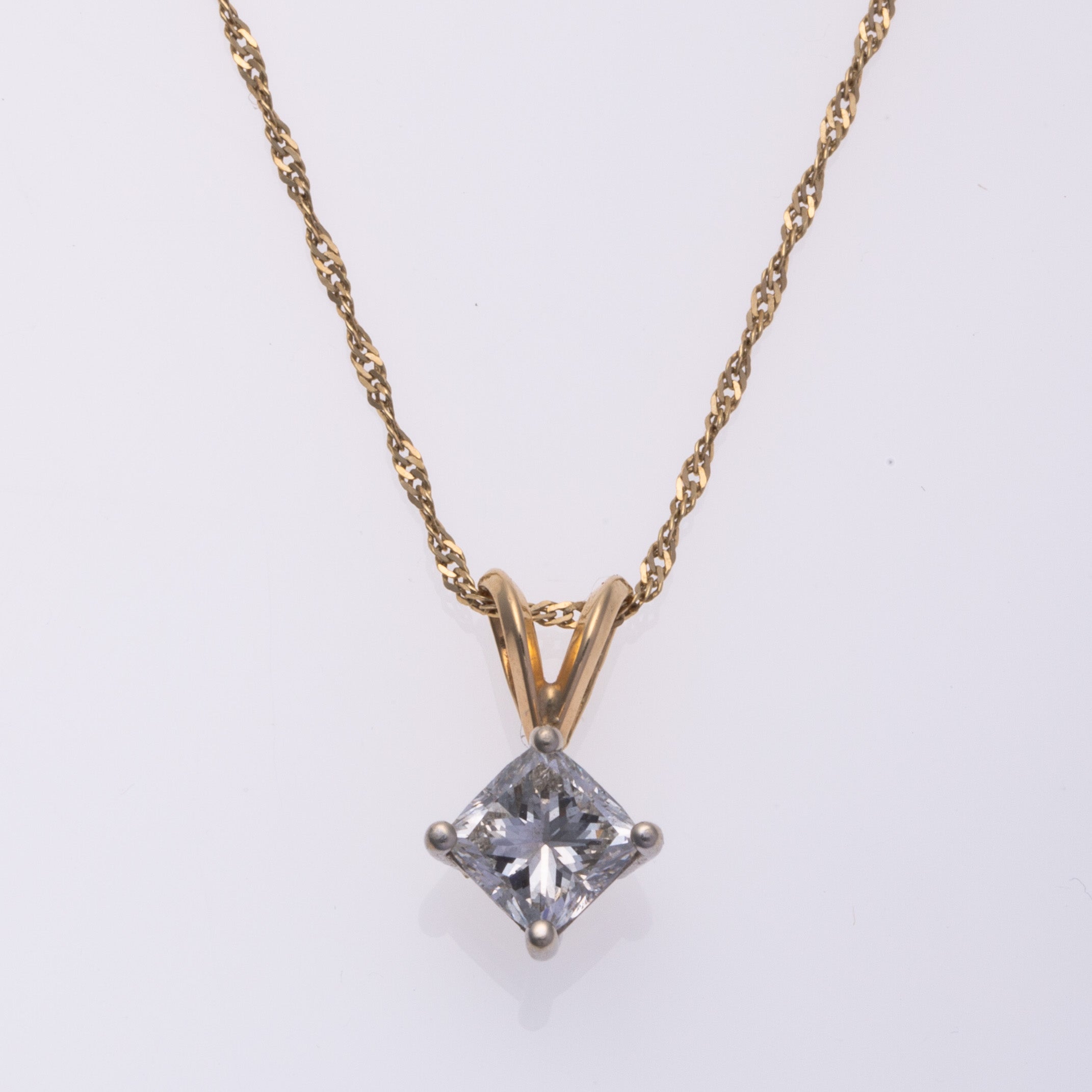 14k Yellow Gold Diamond Necklace | 1.01ctw | 18"