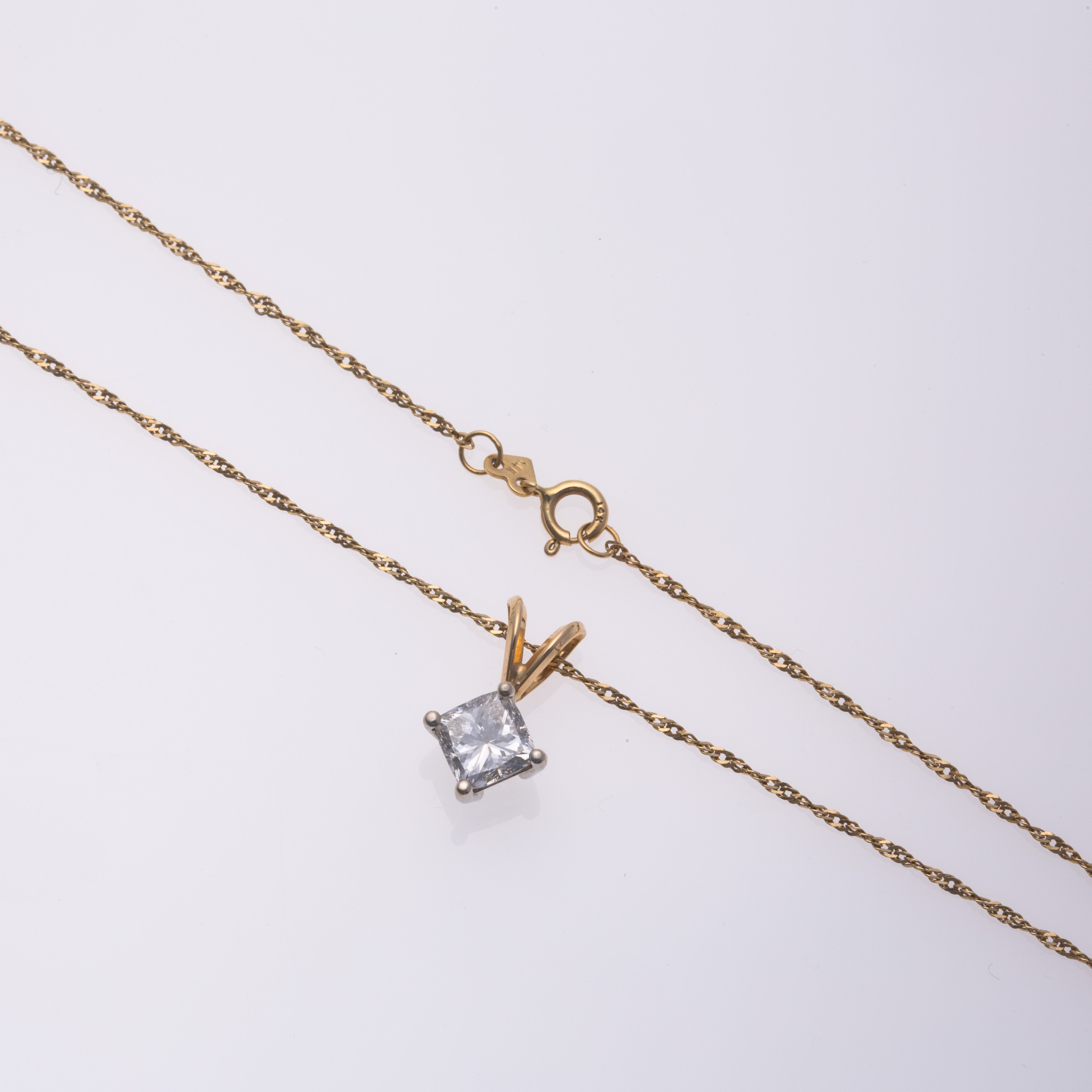 14k Yellow Gold Diamond Necklace | 1.01ctw | 18"
