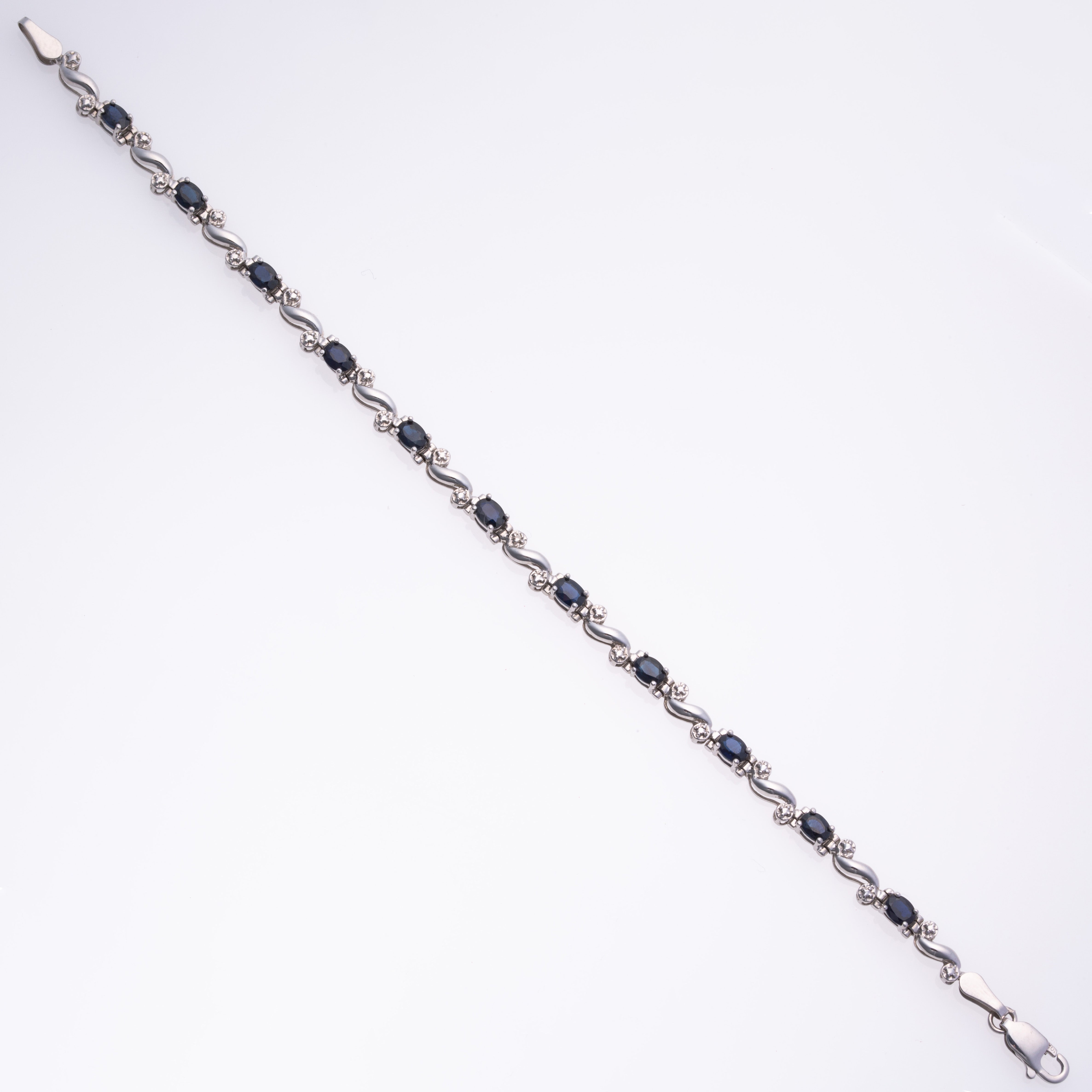 10k Yellow Gold Blue Sapphire Bracelet | 2.27ctw | 7.25"