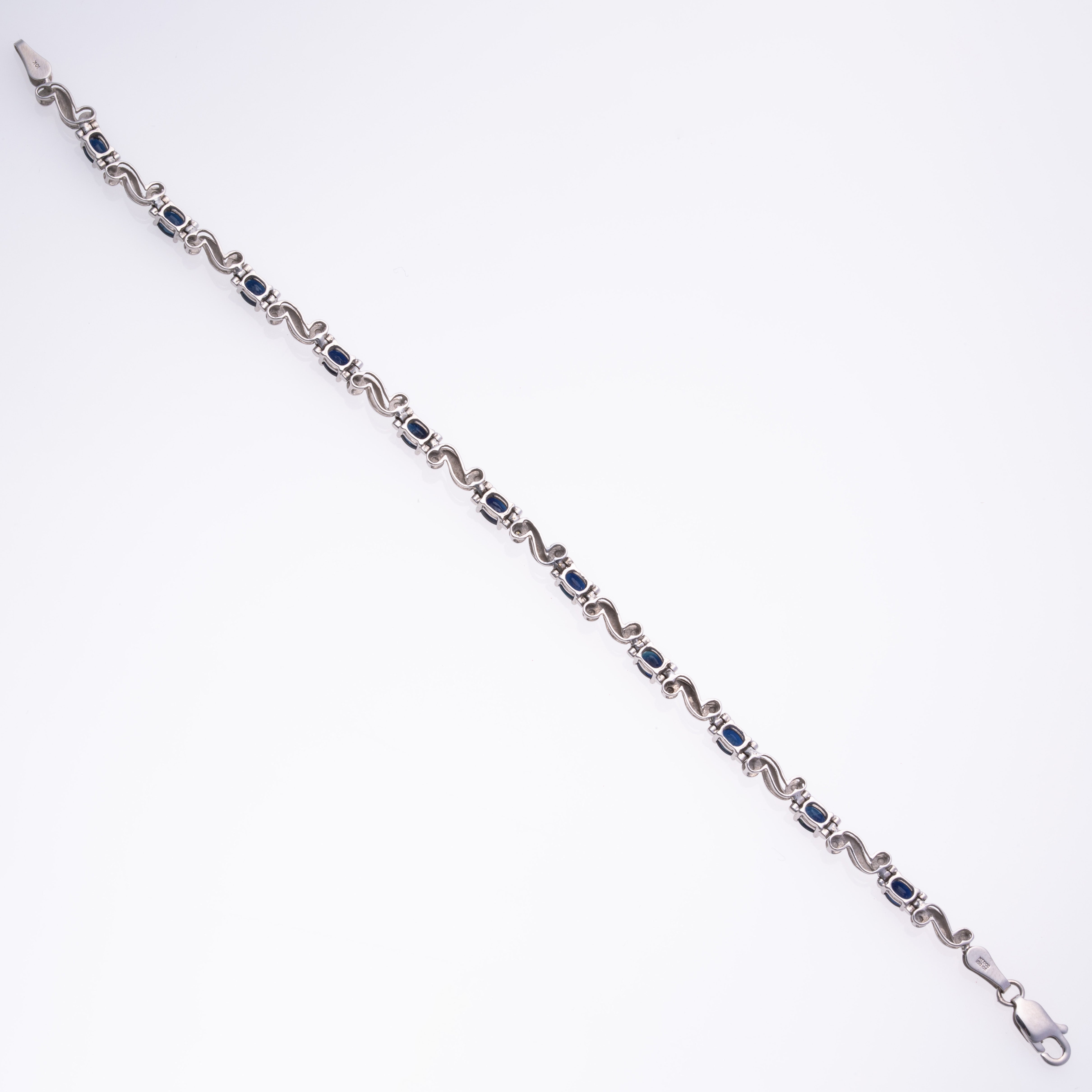10k Yellow Gold Blue Sapphire Bracelet | 2.27ctw | 7.25"