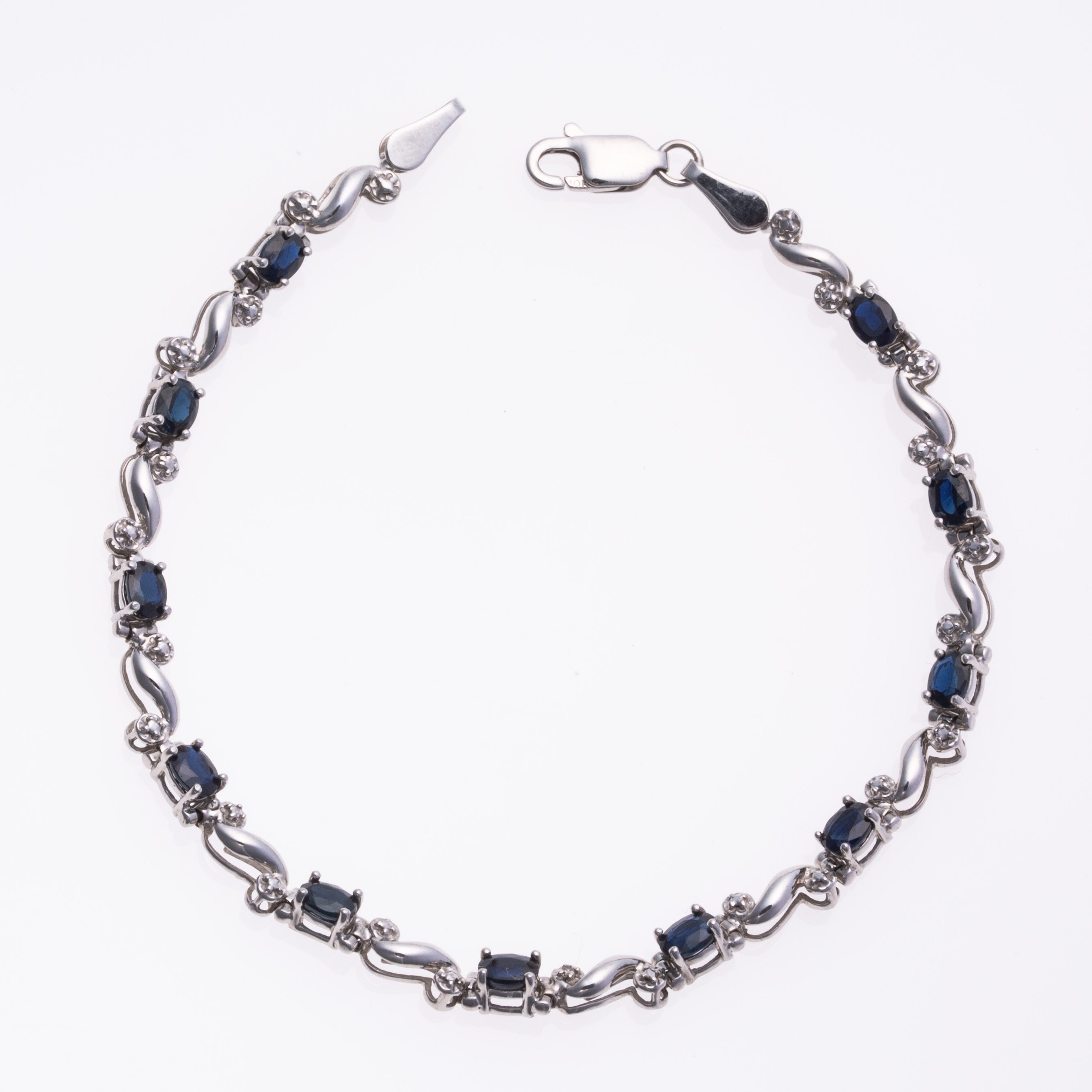 10k Yellow Gold Blue Sapphire Bracelet | 2.27ctw | 7.25"