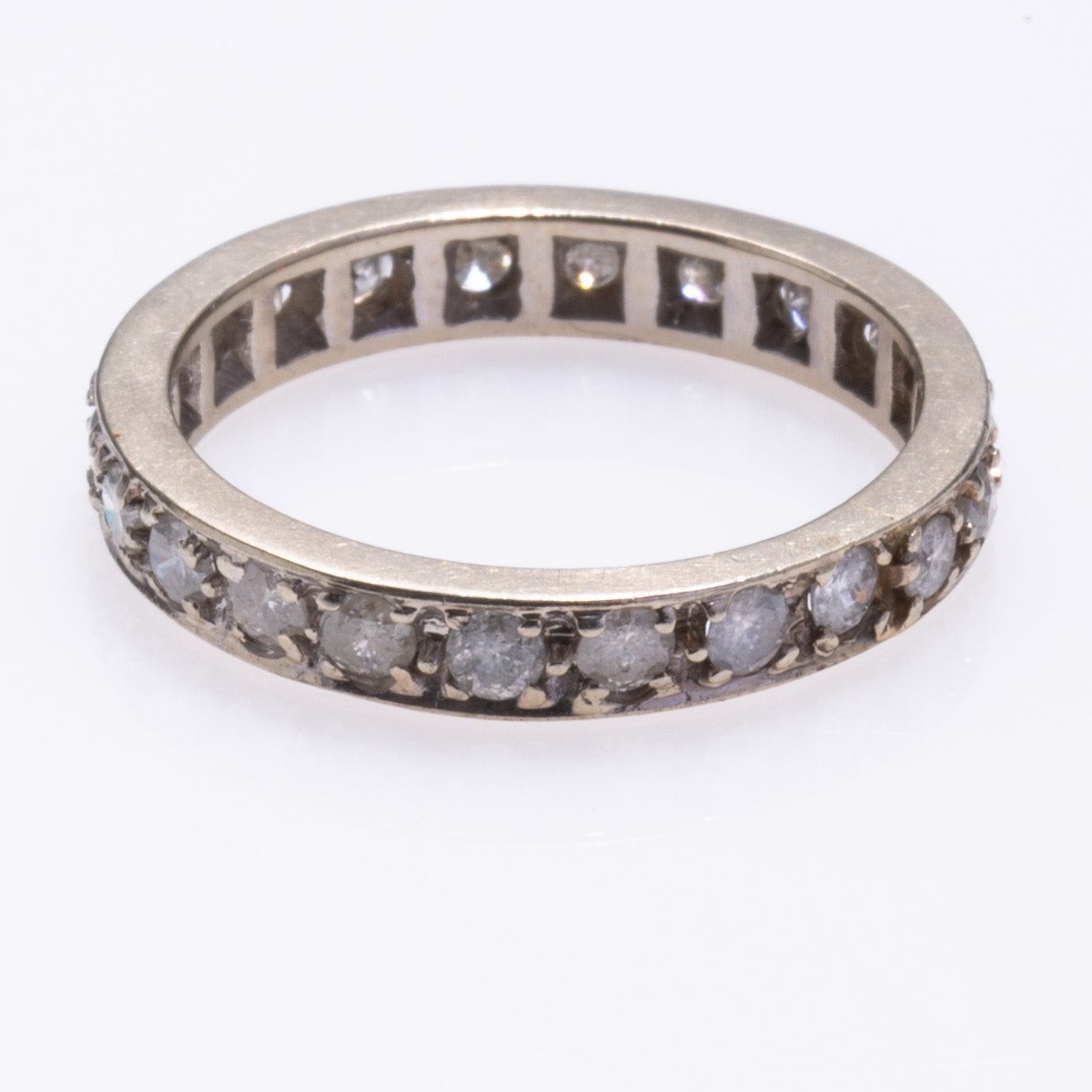 Alliance en or blanc 14 carats sertie de diamants | 1,16 ct au total | 9,25