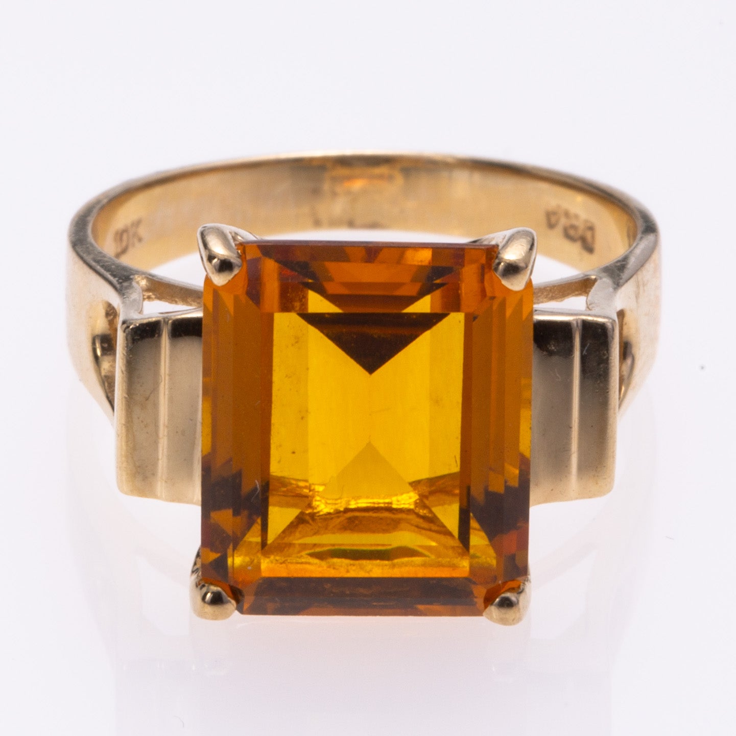 10k Yellow Gold 4-Prong Citrine Cocktail Ring | 5.51ct | 6.75