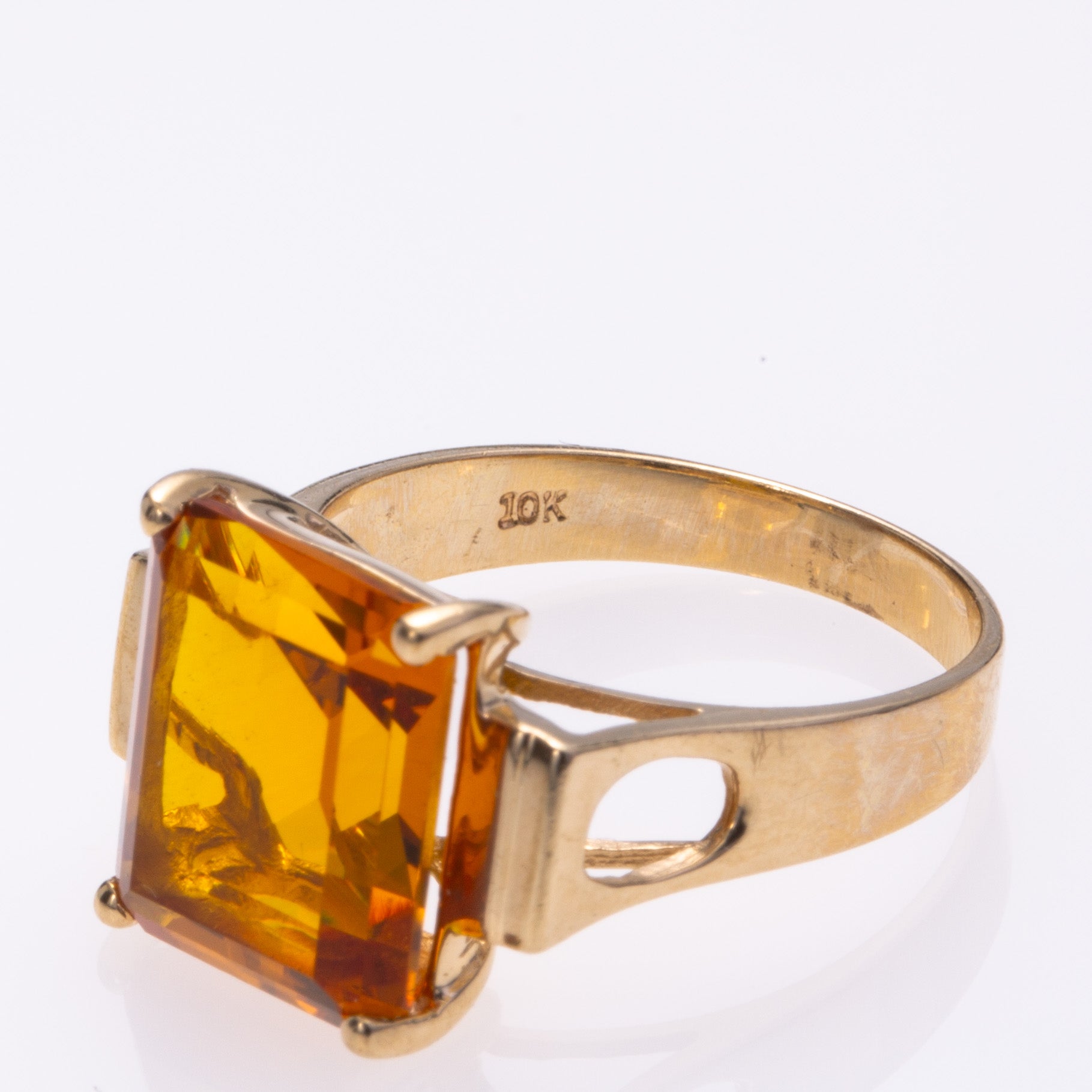 10k Yellow Gold 4-Prong Citrine Cocktail Ring | 5.51ct | 6.75