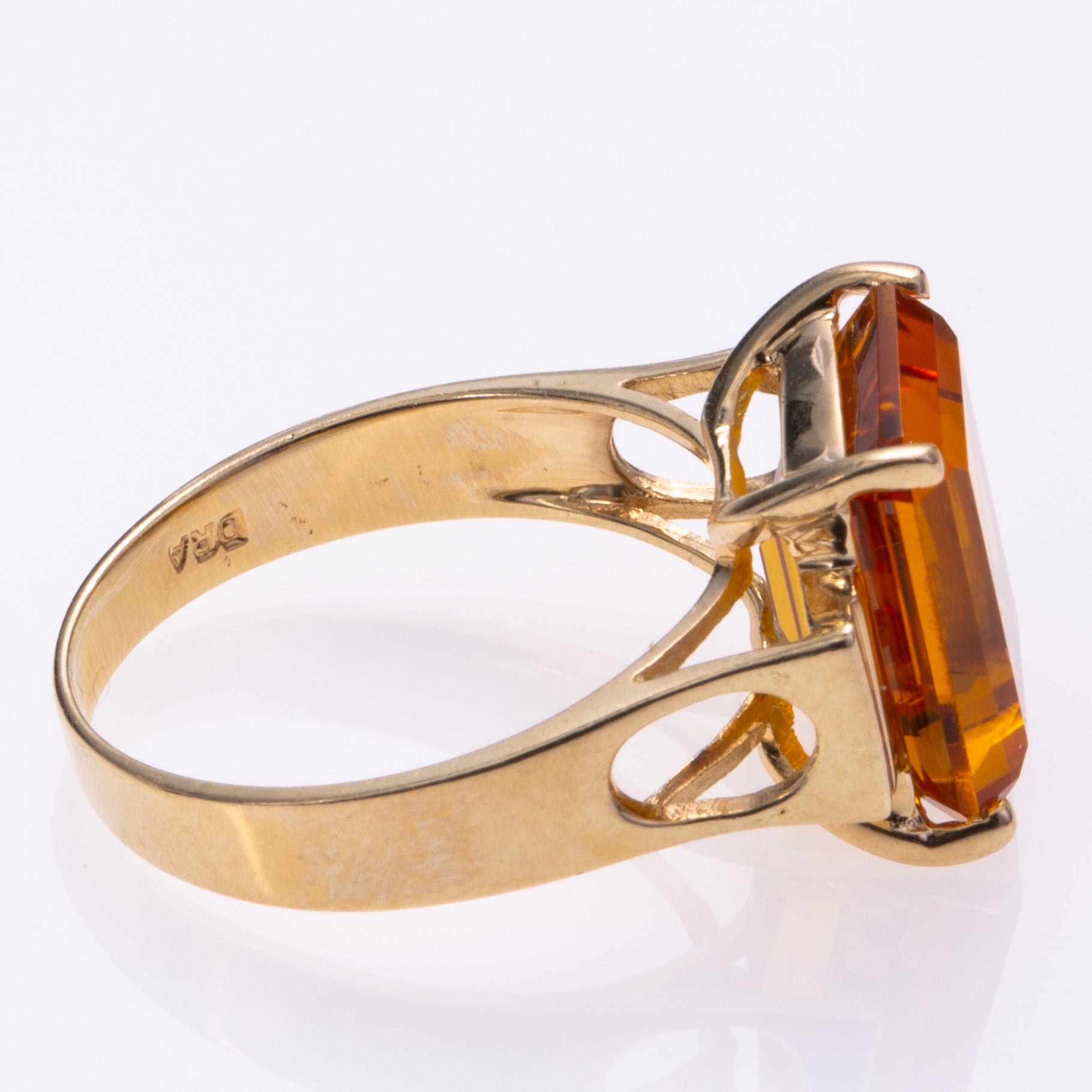 10k Yellow Gold 4-Prong Citrine Cocktail Ring | 5.51ct | 6.75