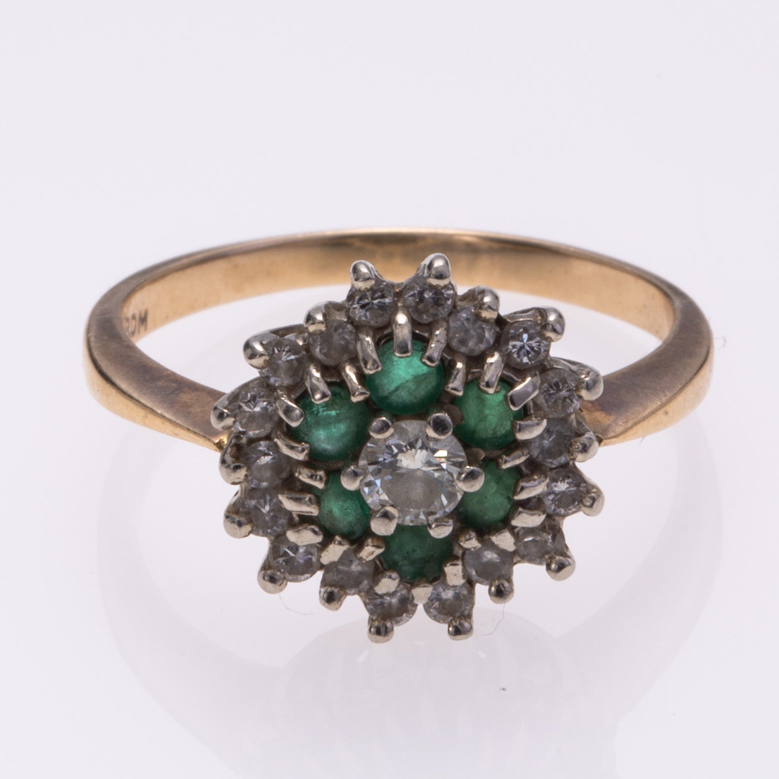14k Yellow and White Gold Emerald and Diamond Ring | 0.32ctw, 0.47ctw | 6.75