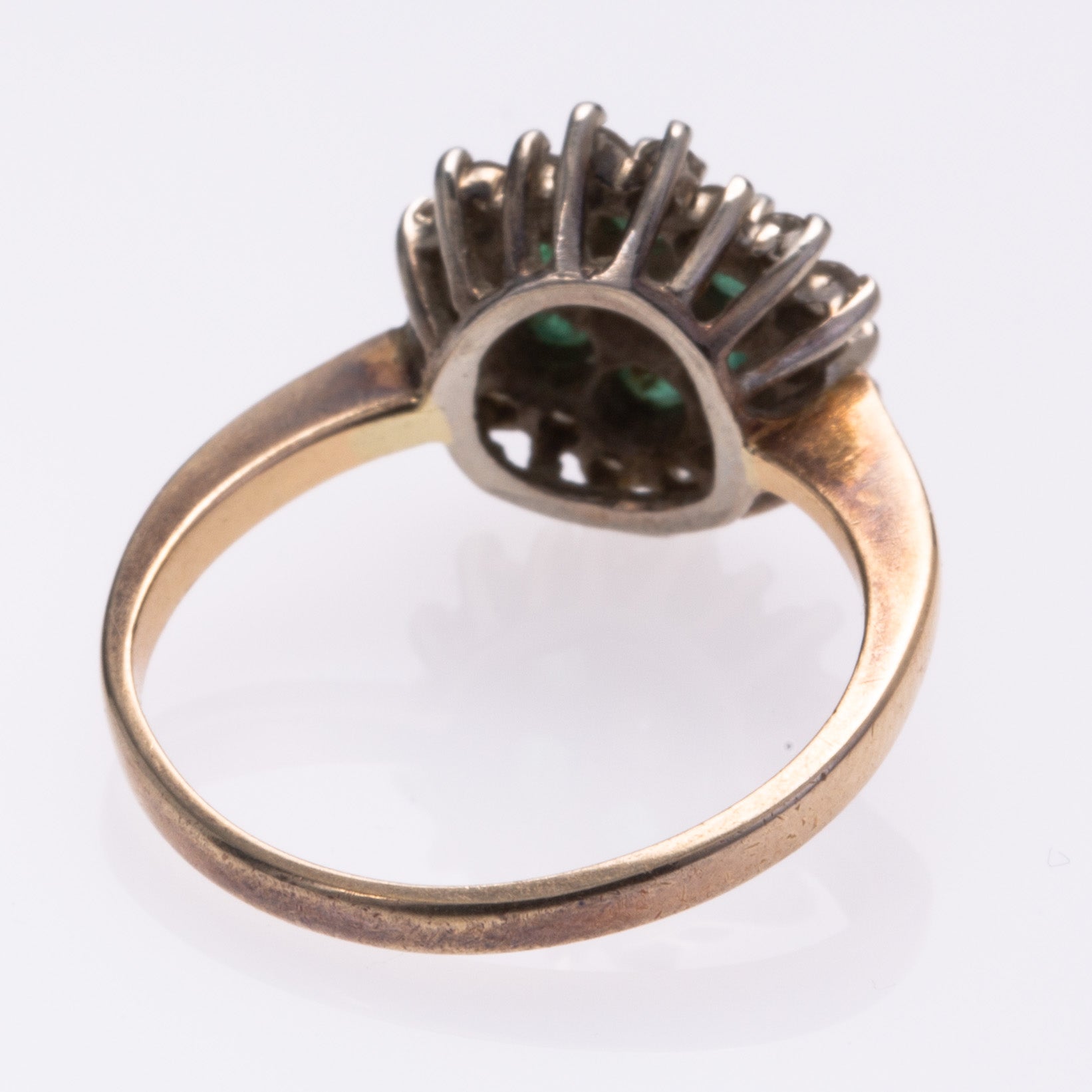 14k Yellow and White Gold Emerald and Diamond Ring | 0.32ctw, 0.47ctw | 6.75