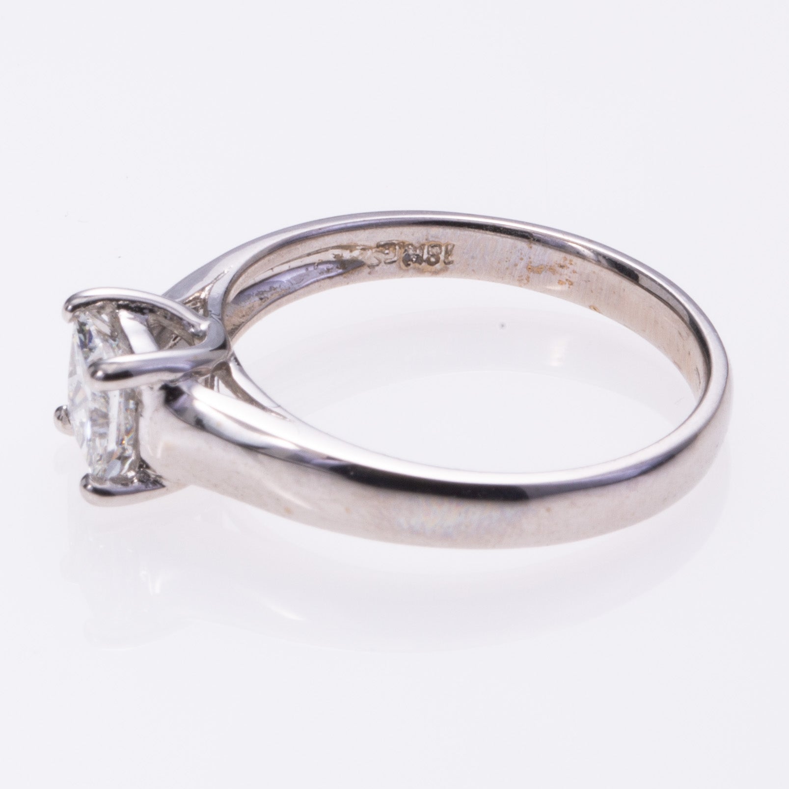 18k White Gold Princess Cut Diamond Engagement Ring | 0.55ct SI1 H | SZ 5