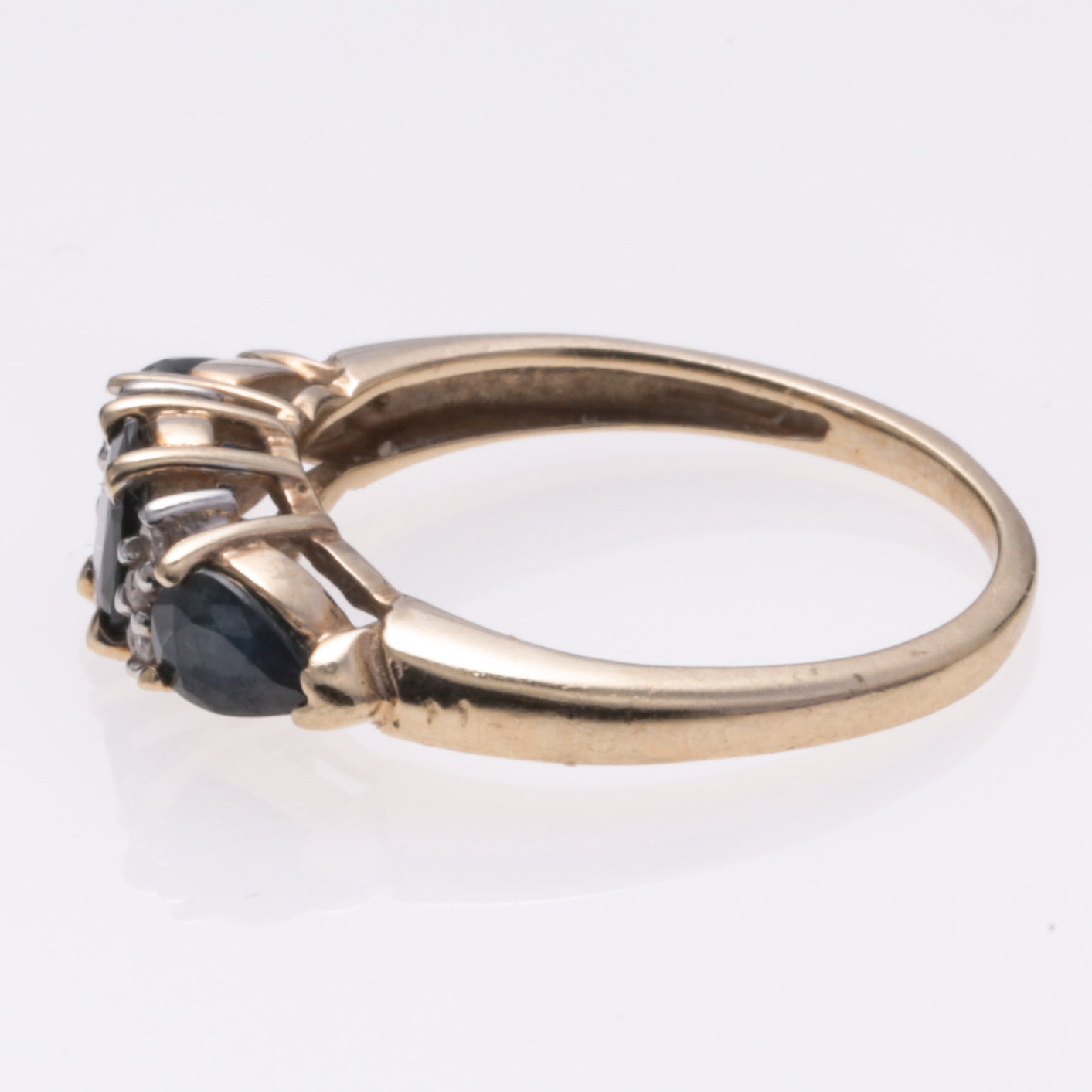 10k Yellow Gold Sapphire and Diamond Ring | 0.29ctw, 0.06ctw | SZ 4.5