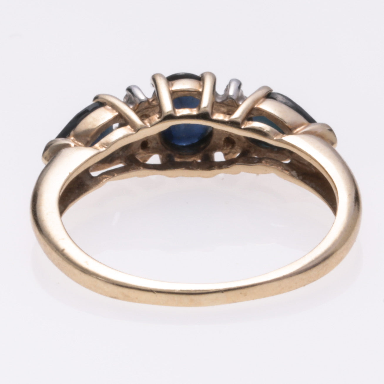 10k Yellow Gold Sapphire and Diamond Ring | 0.29ctw, 0.06ctw | SZ 4.5