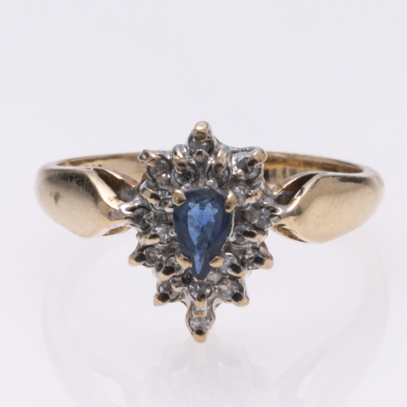 10k Yellow Gold Sapphire and Diamond Ring | 0.185ct, 0.095ctw | SZ 5.75