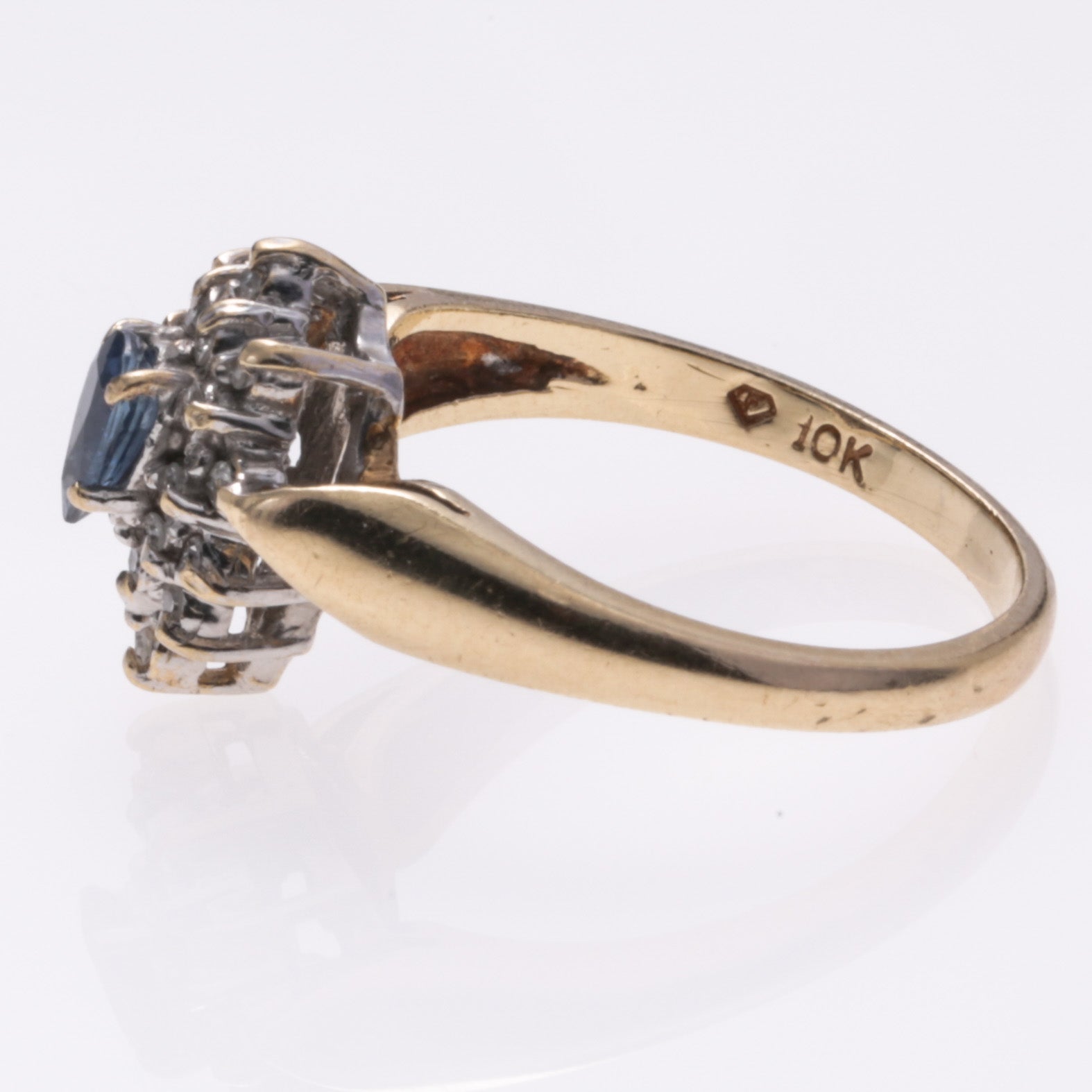 10k Yellow Gold Sapphire and Diamond Ring | 0.185ct, 0.095ctw | SZ 5.75