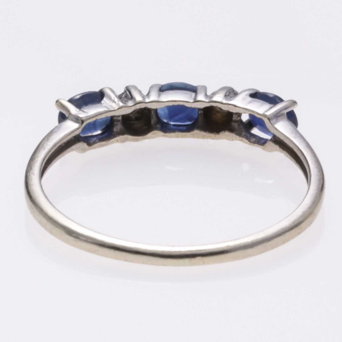 10k White Gold Sapphire and Diamond Ring | 0.55ctw, 0.01ctw | SZ 7