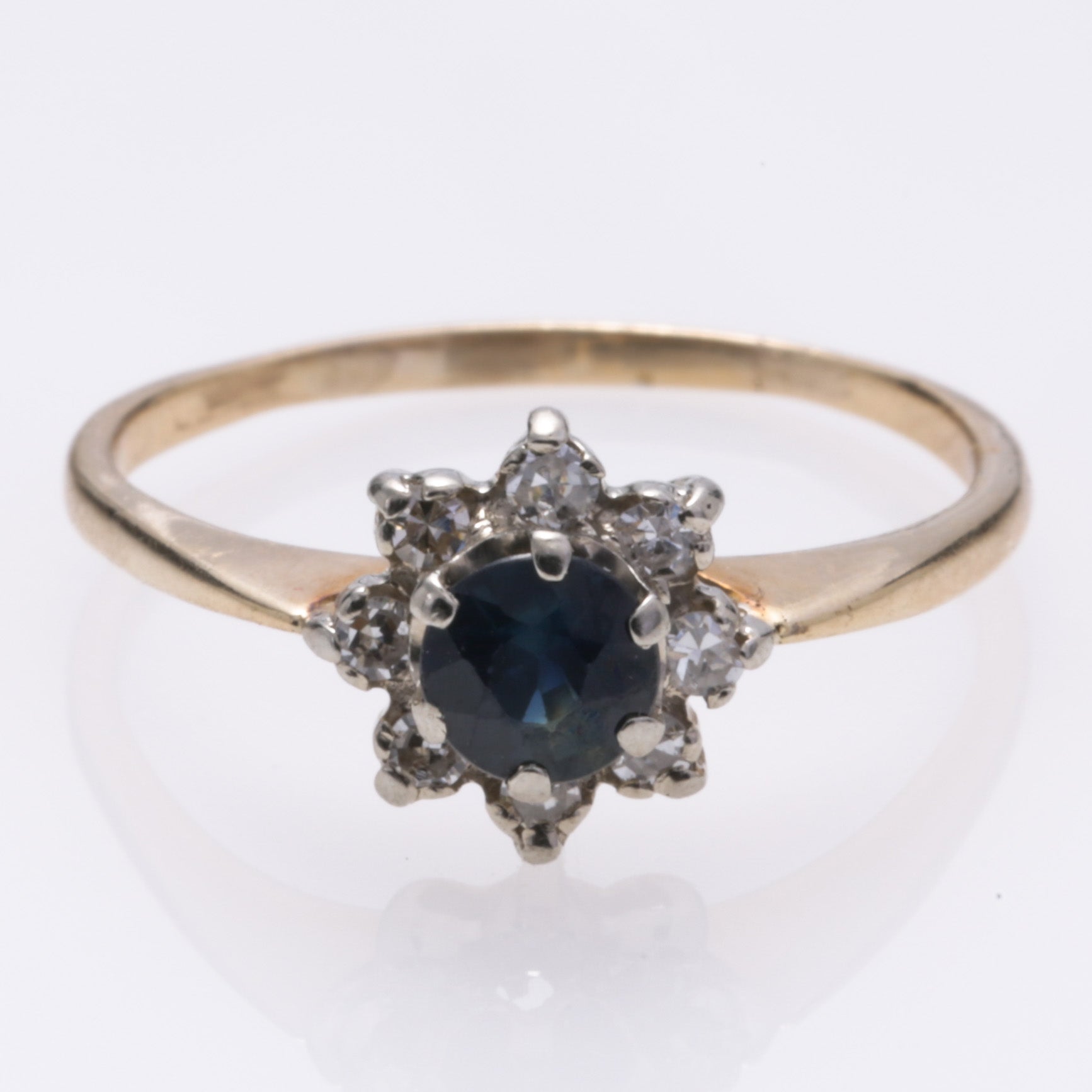 10k Yellow Gold Sapphire and Diamond Ring | 0.37ct, 0.136ctw | SZ 5.5