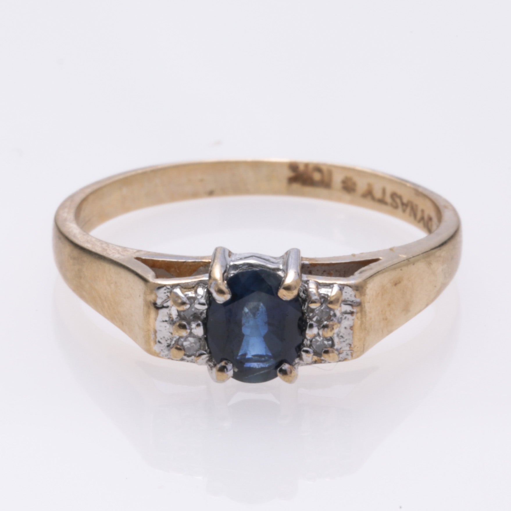 10k Yellow Gold Sapphire and Diamond Ring | 0.40ct, 0.02ctw | SZ 4.75
