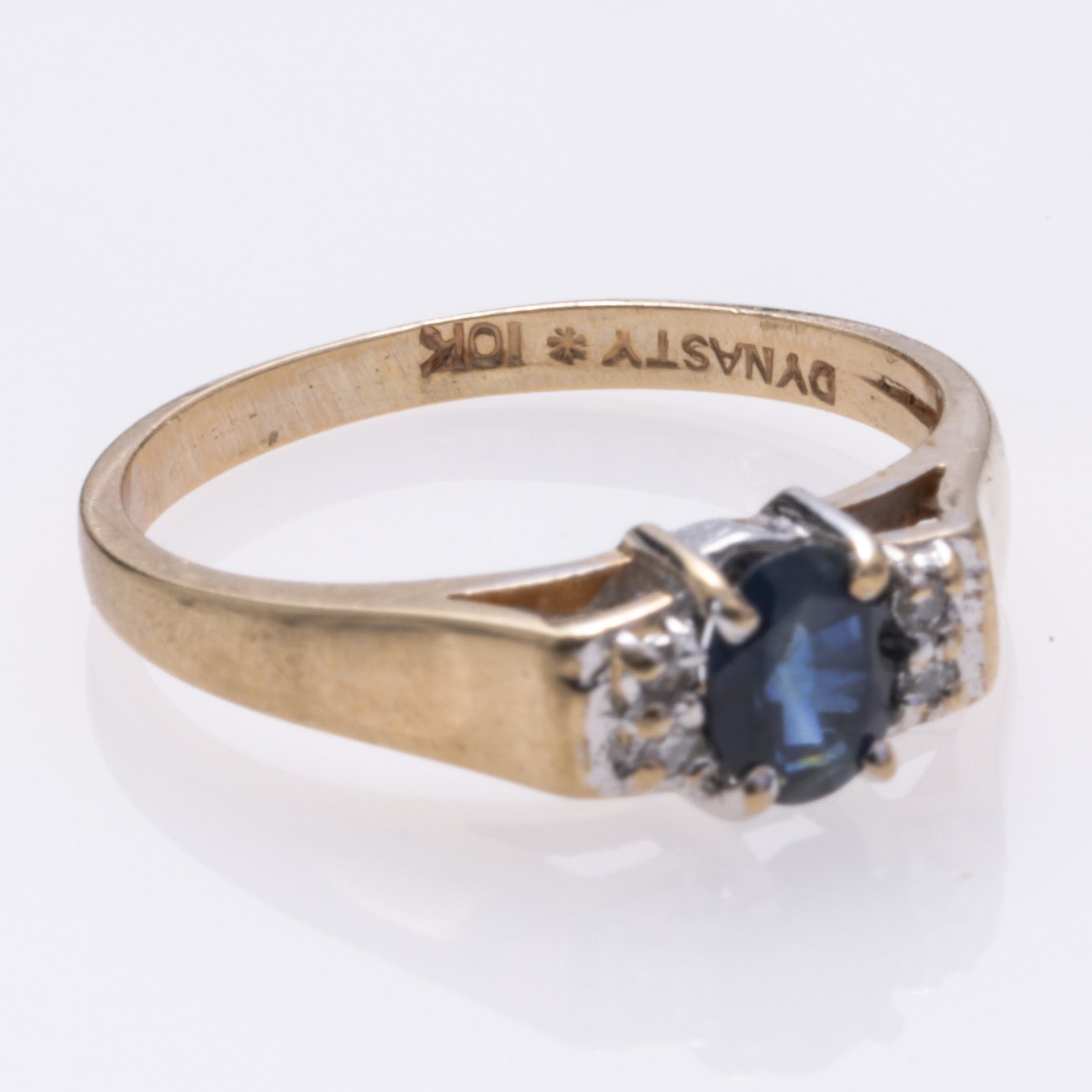 10k Yellow Gold Sapphire and Diamond Ring | 0.40ct, 0.02ctw | SZ 4.75
