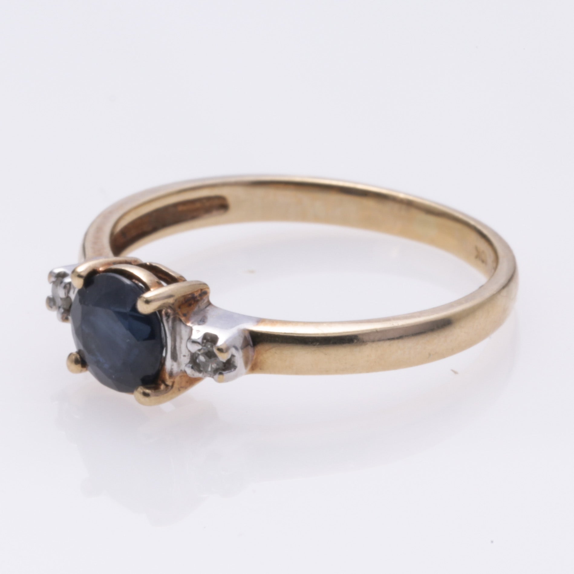10k Yellow Gold Sapphire and Diamond Ring | 0.58ct, 0.02ctw | SZ 5