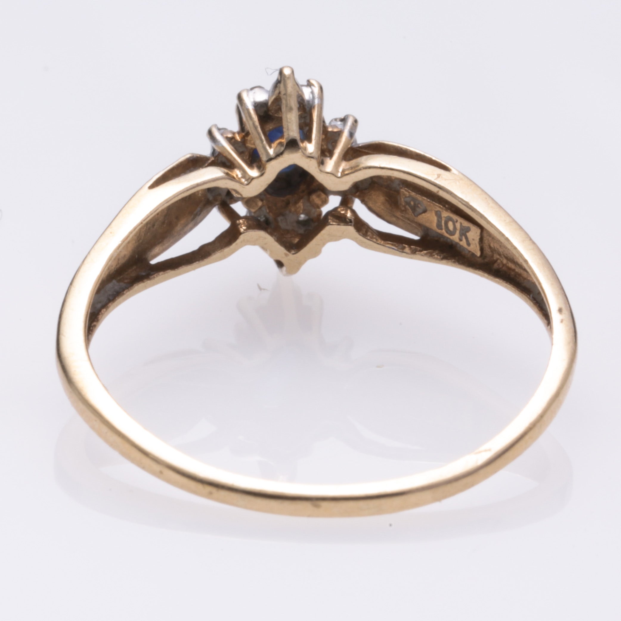 10k Yellow Gold Sapphire and Diamond Ring | 0.216ct, 0.12ctw | SZ 9