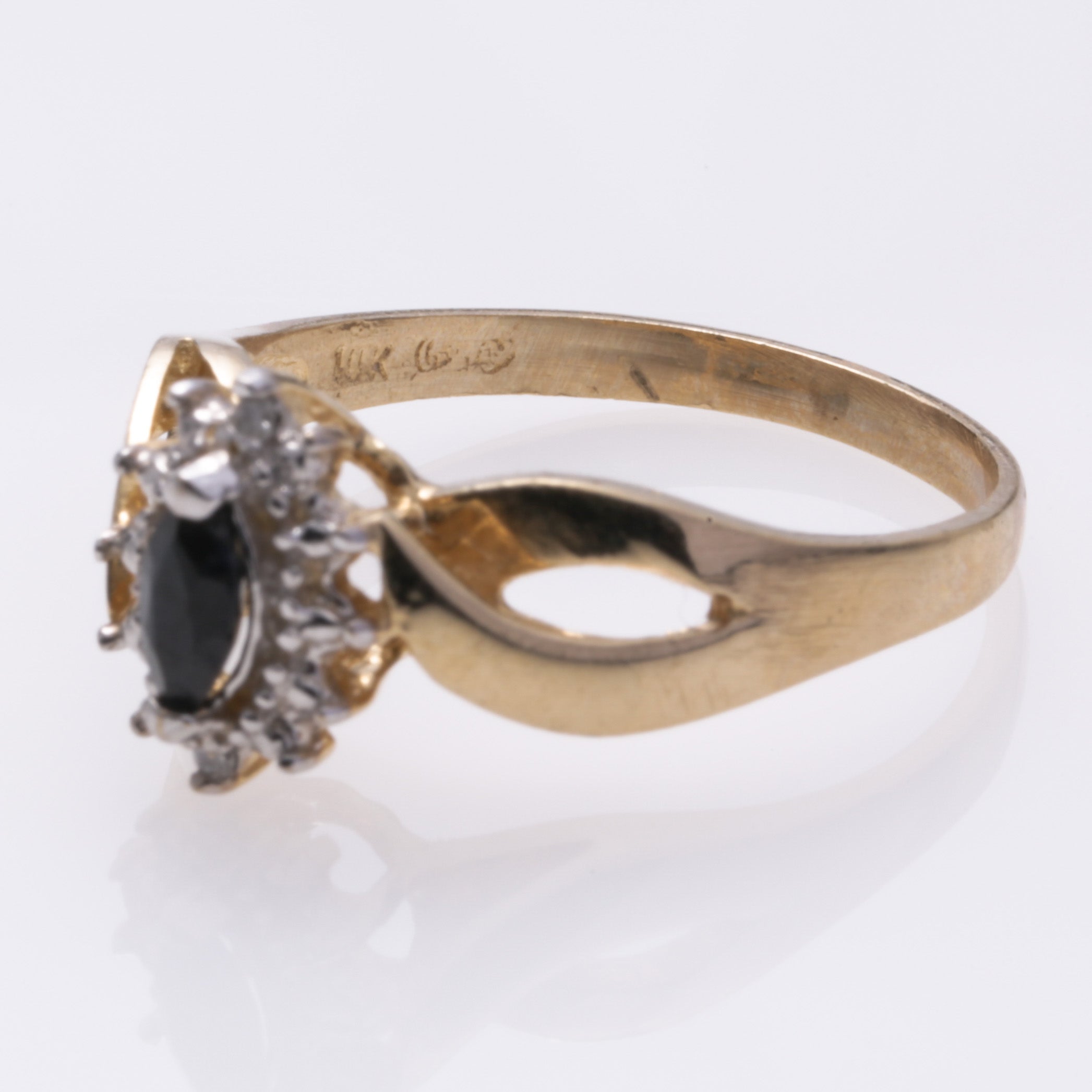 10k Yellow Gold Sapphire and Diamond Ring | 0.17ct, 0.01ctw | SZ 6.5