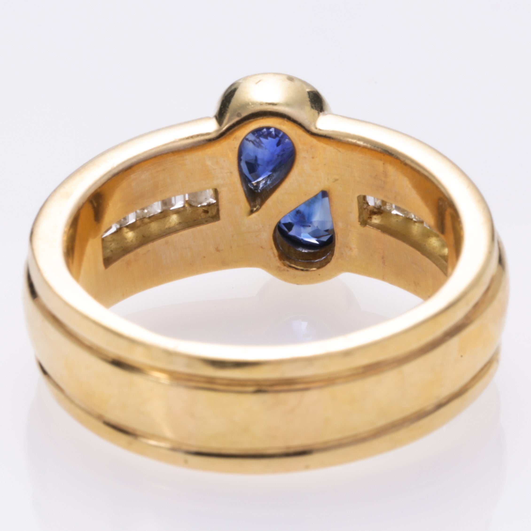 18K Yellow Gold Sapphire and Diamond Ring | 2.08ctw, 0.70ctw | SZ 9