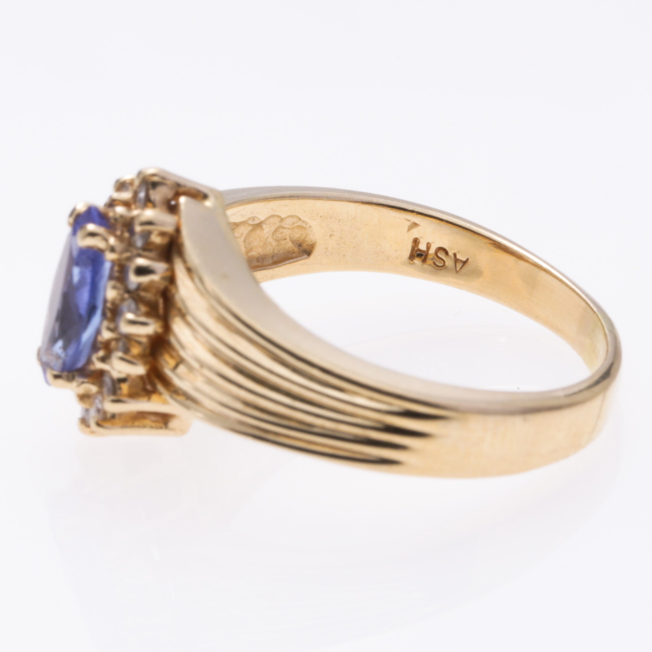 14K Yellow Gold Tanzanite and Diamond Ring | 0.47ct, 0.14ctw | SZ 6.5