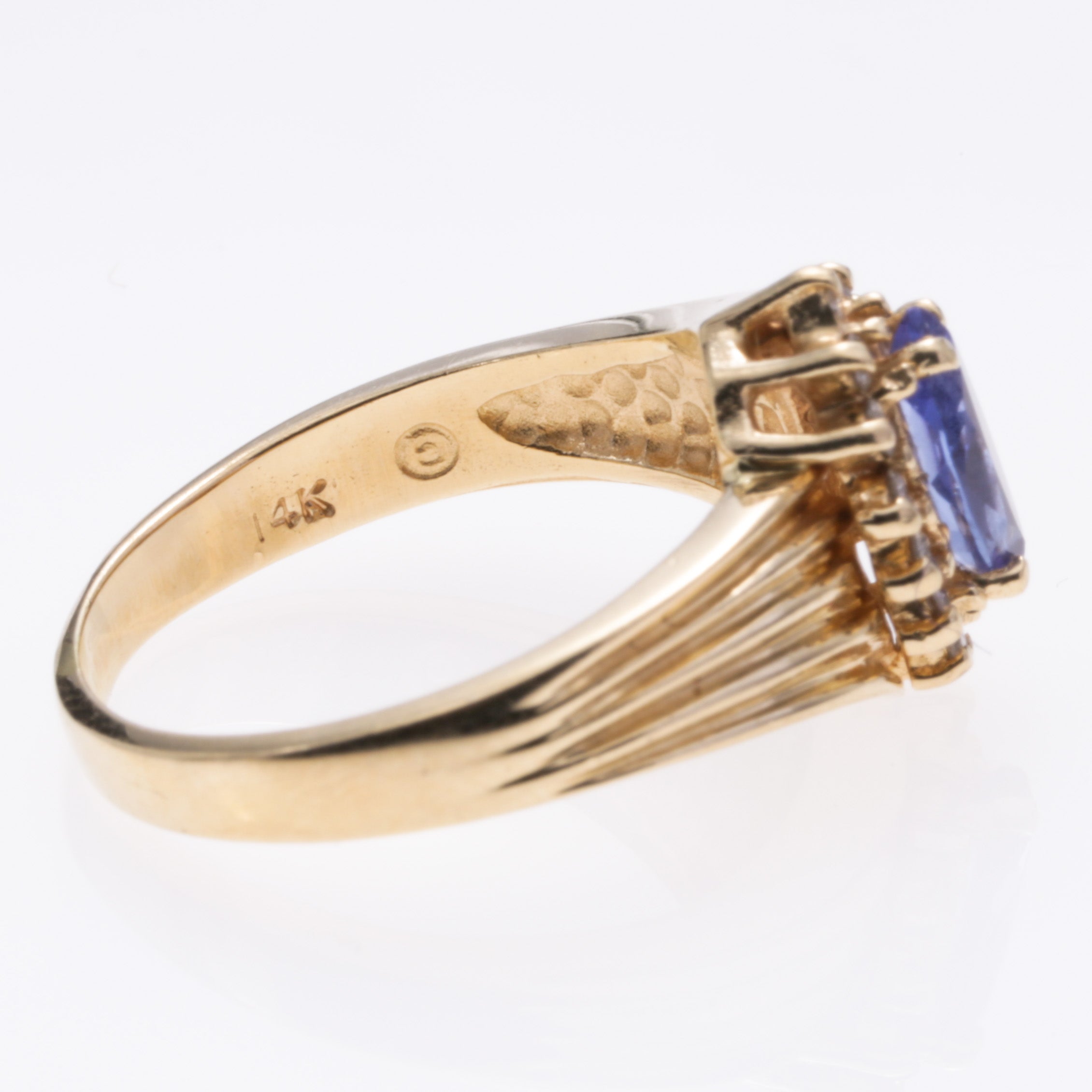 14K Yellow Gold Tanzanite and Diamond Ring | 0.47ct, 0.14ctw | SZ 6.5