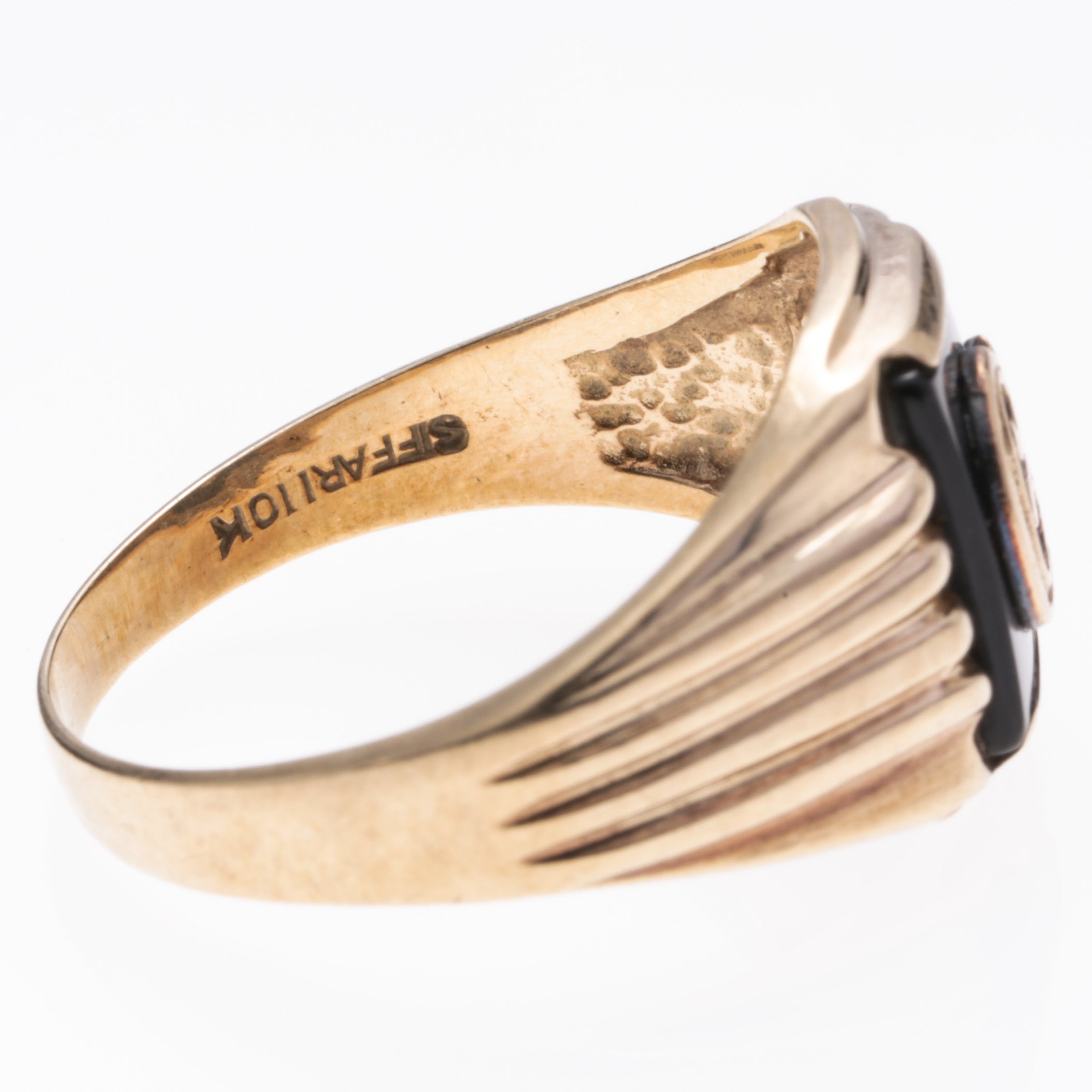 10K Yellow Gold Black Onyx Ring | SZ 10
