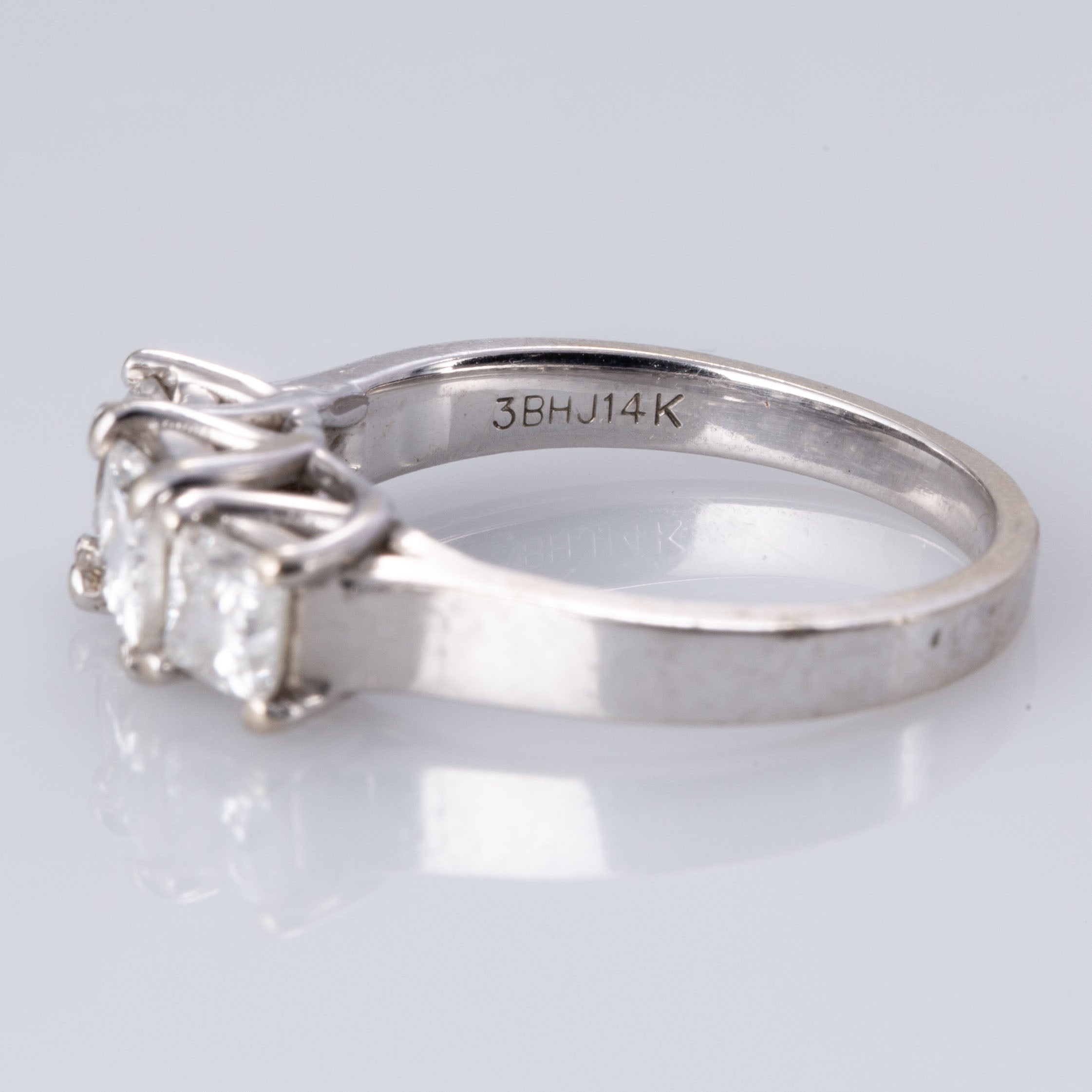 14K White Gold Trio Diamond Ring | 0.92 ctw | SZ 5.5 |