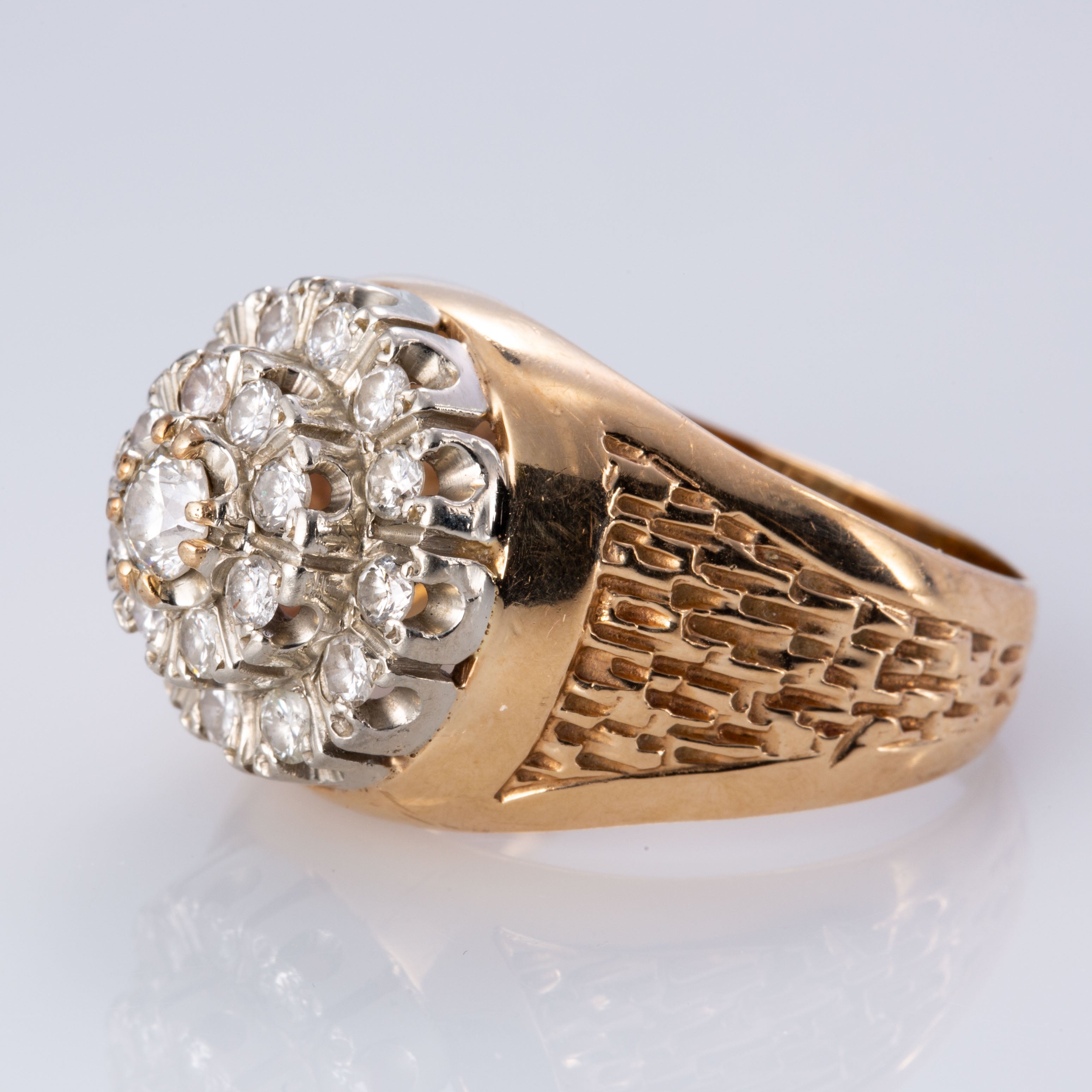 10K Yellow and White Gold Diamond Ring | 1.43 ctw | SZ 12 |