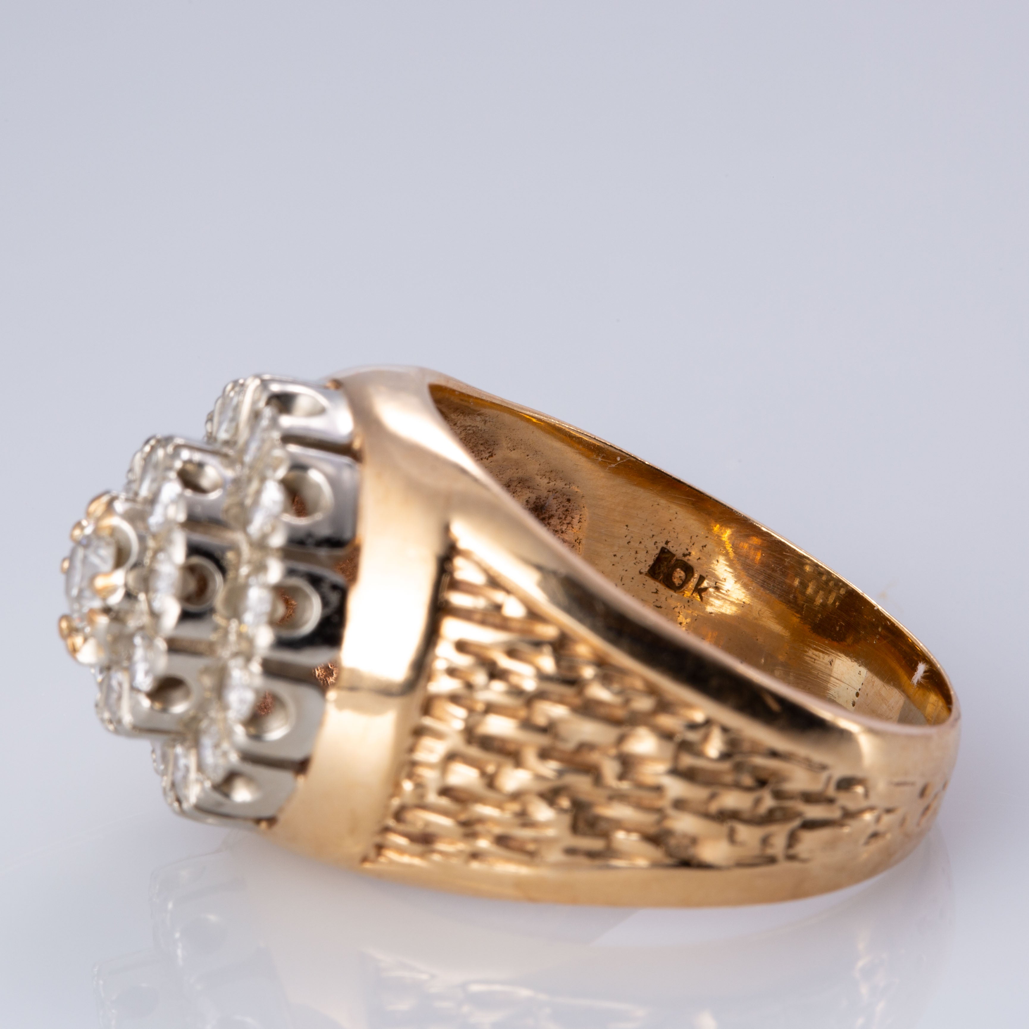 10K Yellow and White Gold Diamond Ring | 1.43 ctw | SZ 12 |