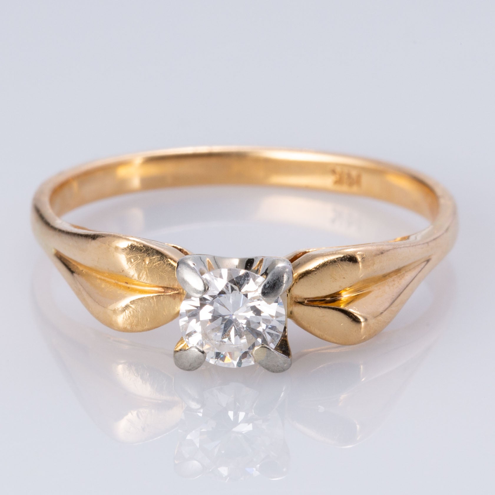 14K Yellow and White Gold 4-Prong Diamond Ring | 0.37 ct | SZ 8 |
