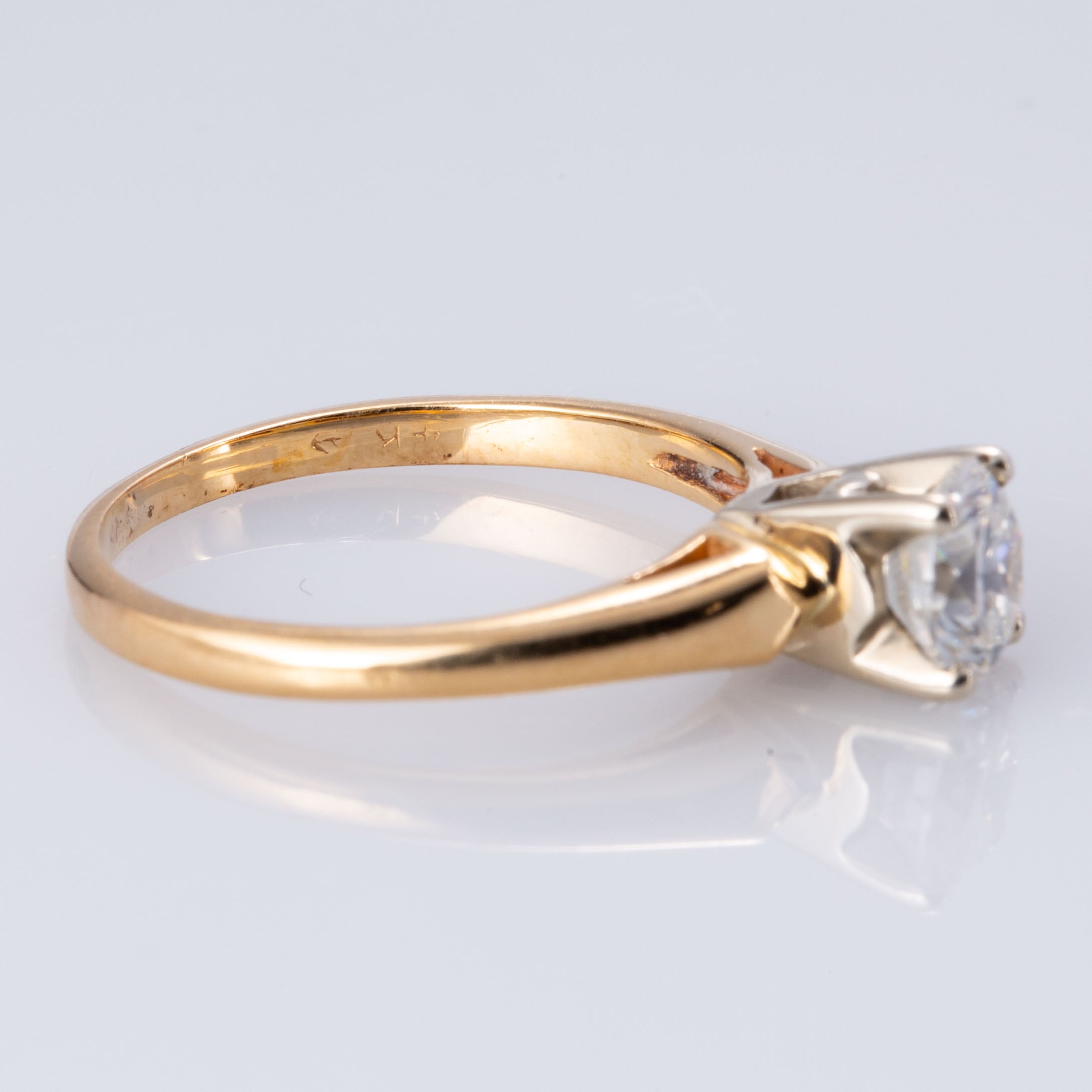 14K Yellow and White Gold 4-Prong Diamond Ring | 0.74 ct | SZ 5.75 |