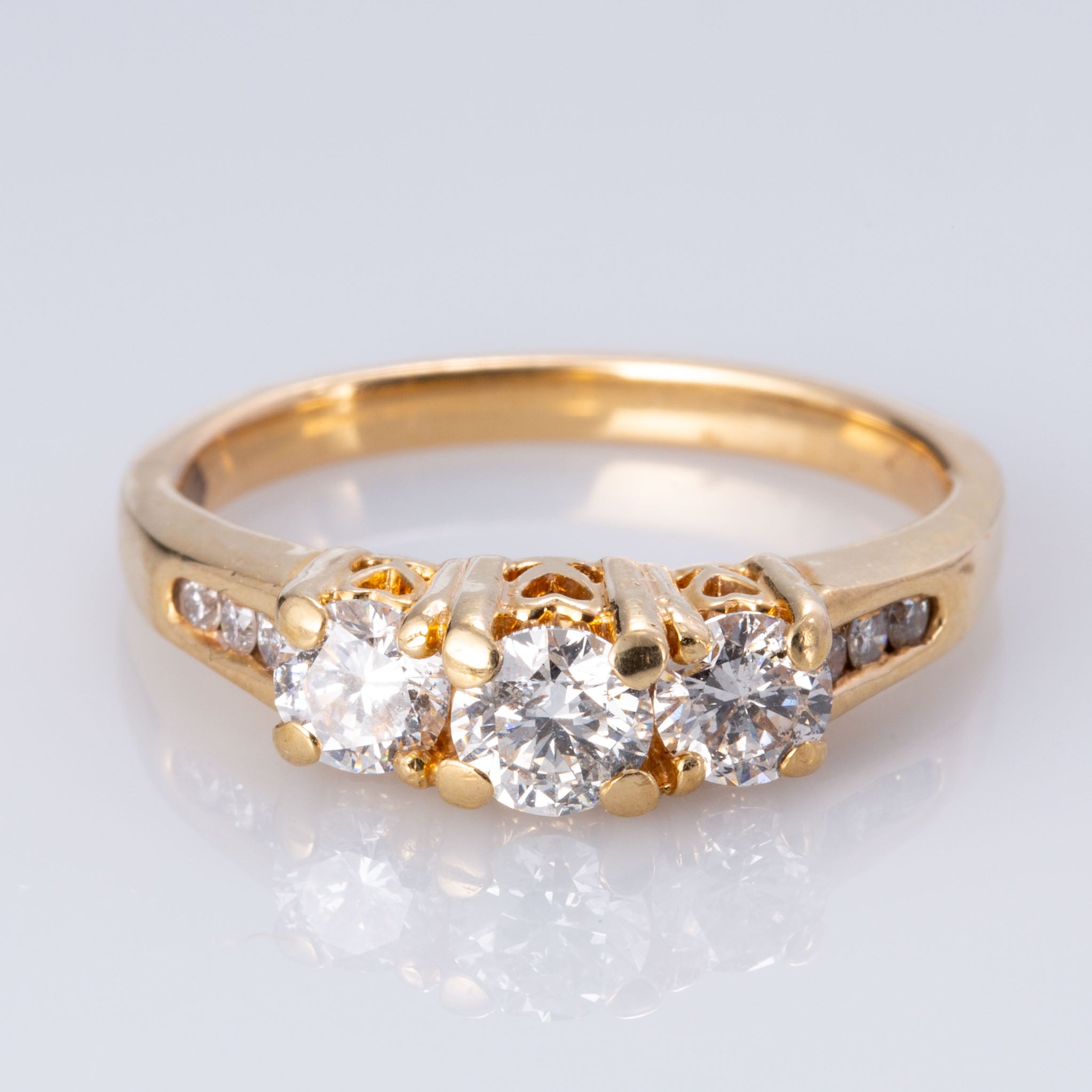 14K Yellow and White Gold Diamond Ring | 1.31 ctw | SZ 9.5 |