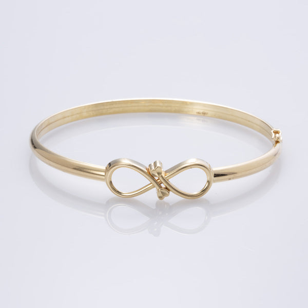 18k Yellow Gold Infinity Bangle Bracelet  | 6.5