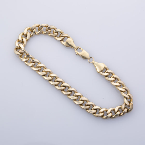 10k Yellow Gold Curb Chain Bracelet  | 8.75