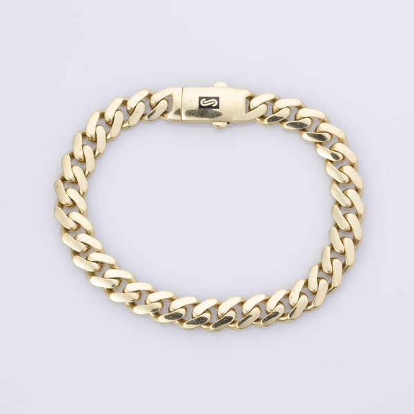 18k Yellow Gold Curb Chain Bracelet  | 7.25