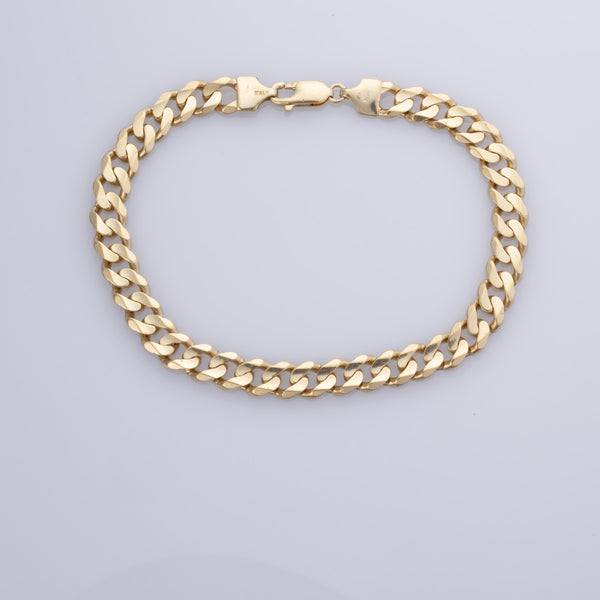 18k Yellow Gold Curb Chain Bracelet  | 8