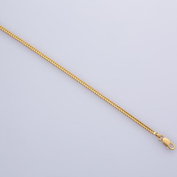 22k Yellow Gold Wheat Bracelet | 8