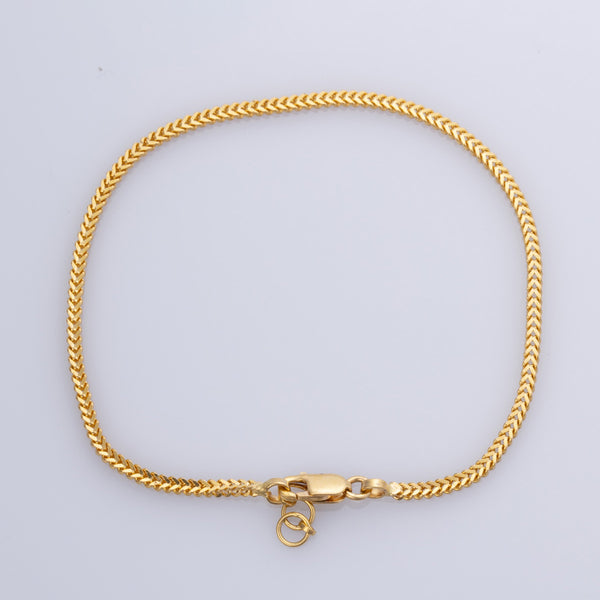 22k Yellow Gold Wheat Bracelet | 8
