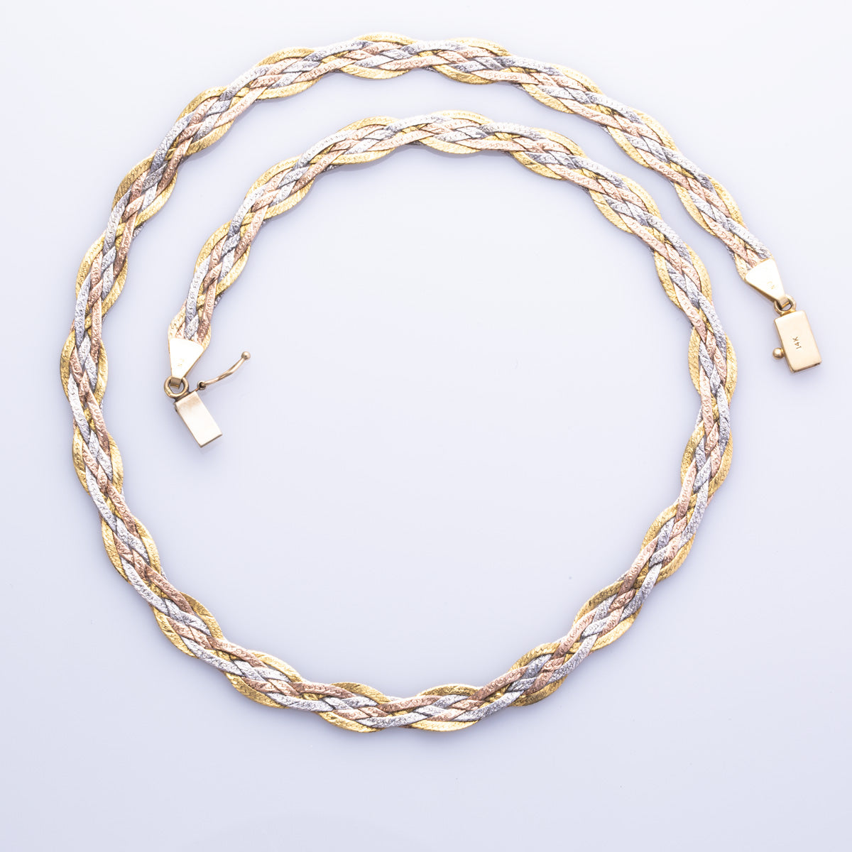 14k Tri-color Yellow White and Rose Gold Chain | 17" |